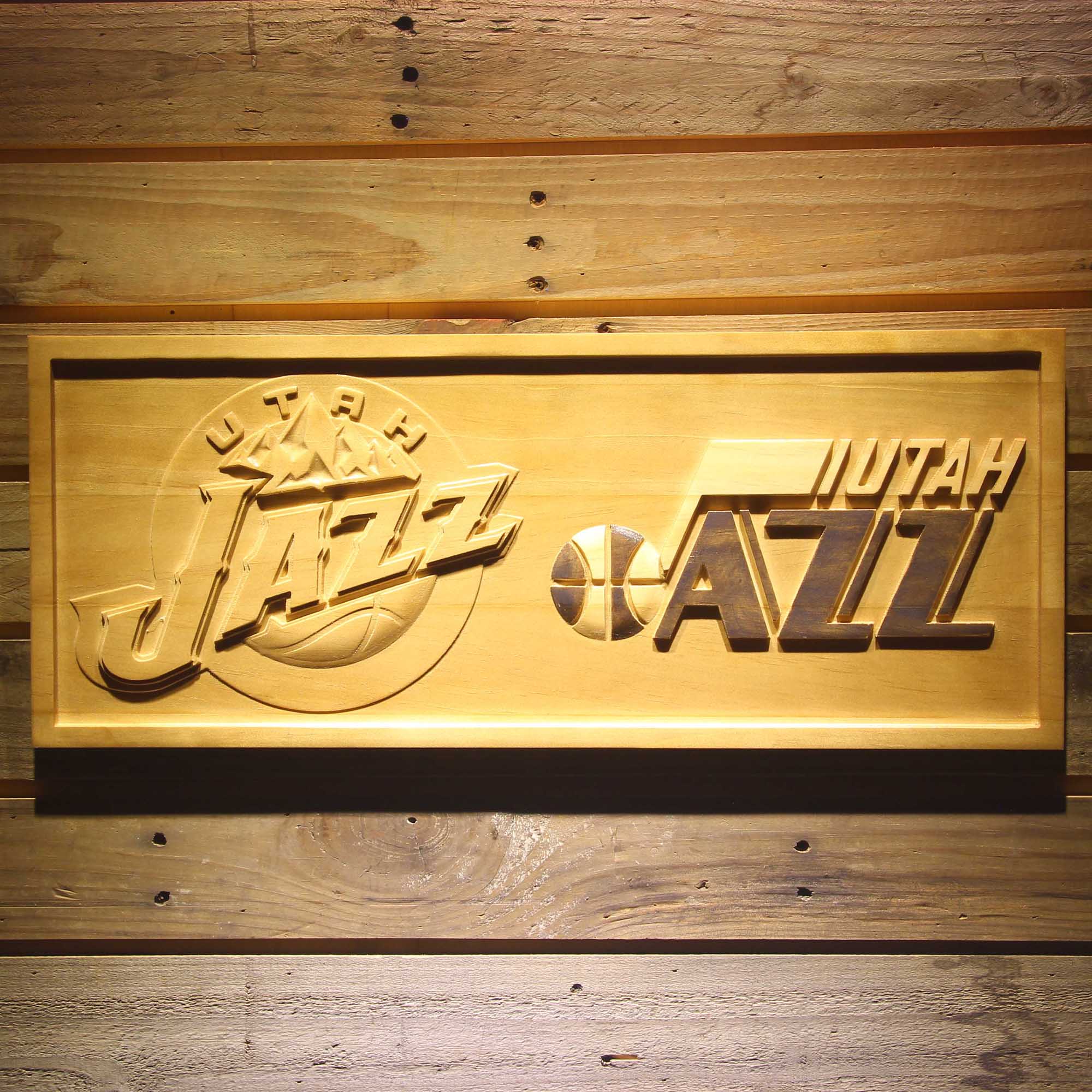 Utah Jazz  3D Solid Wooden Craving Sign