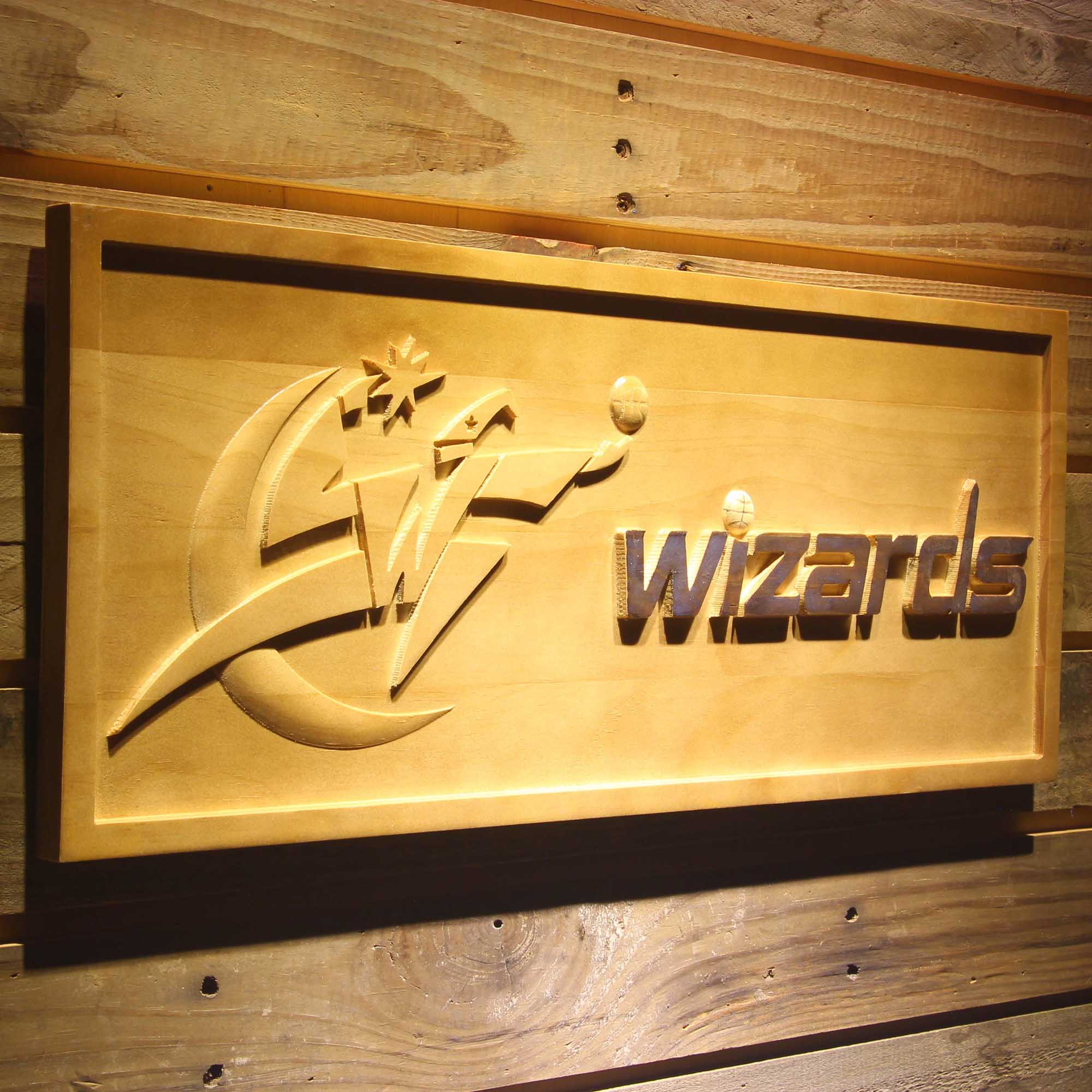 Washington Wizards  3D Solid Wooden Craving Sign