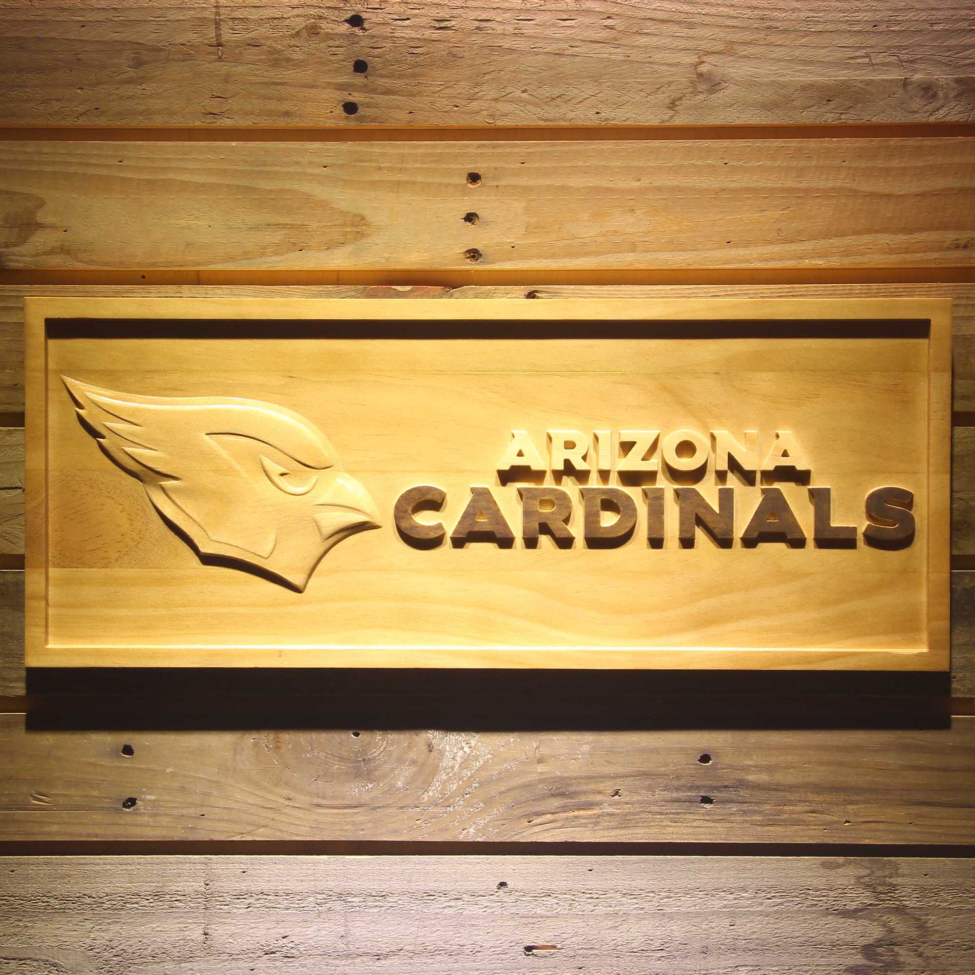 Arizona Cardinals  3D Solid Wooden Craving Sign