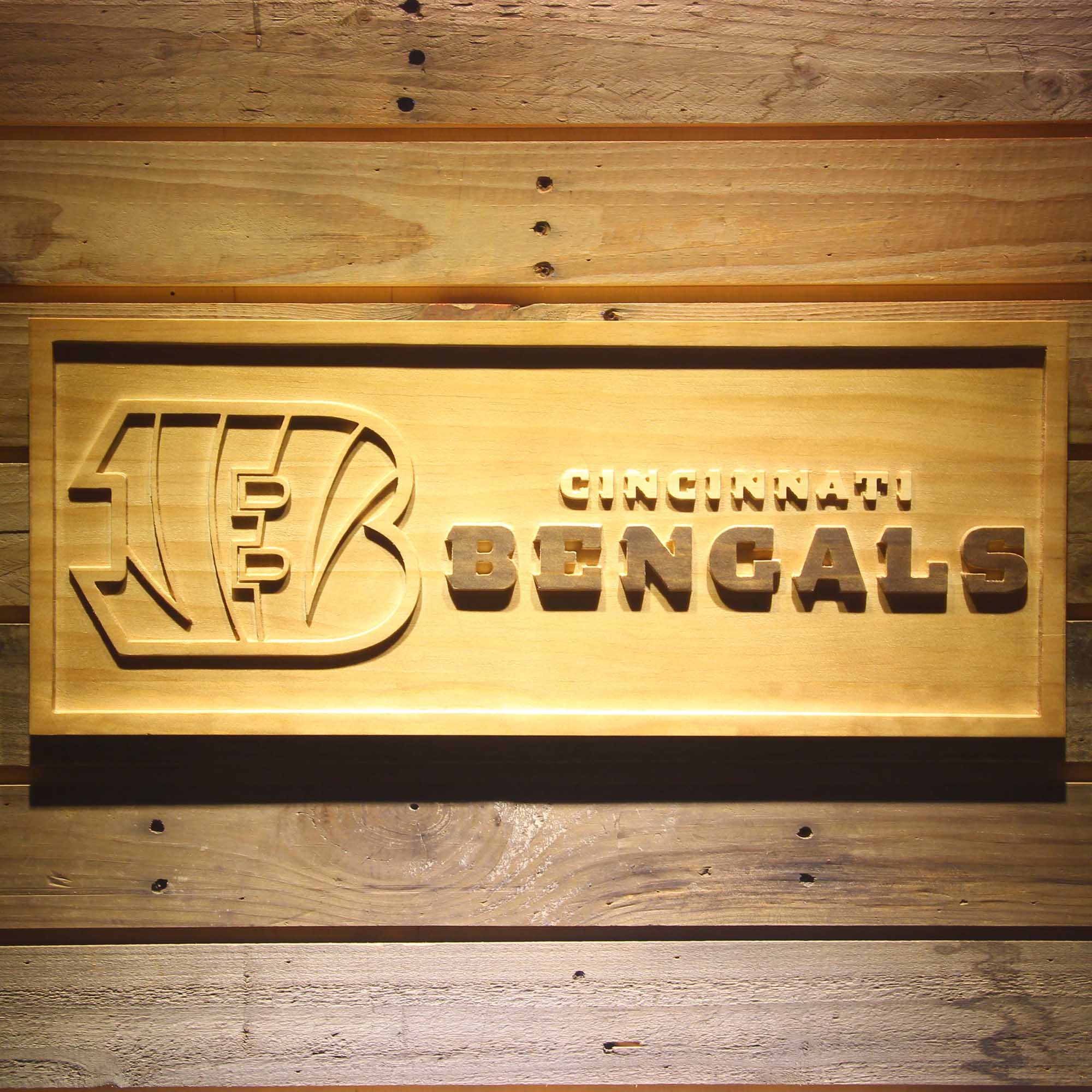 Cincinnati Bengals  3D Solid Wooden Craving Sign