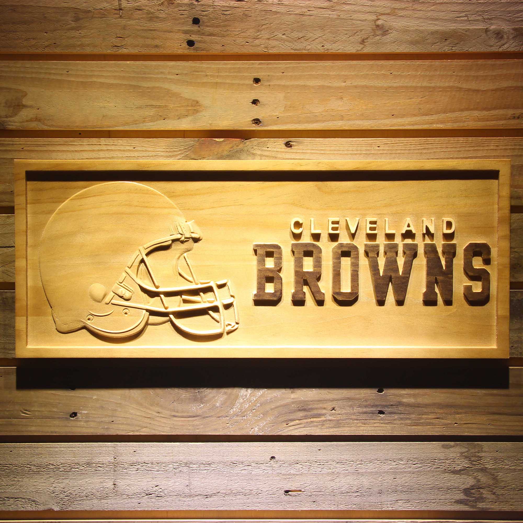 Cleveland Browns  3D Solid Wooden Craving Sign