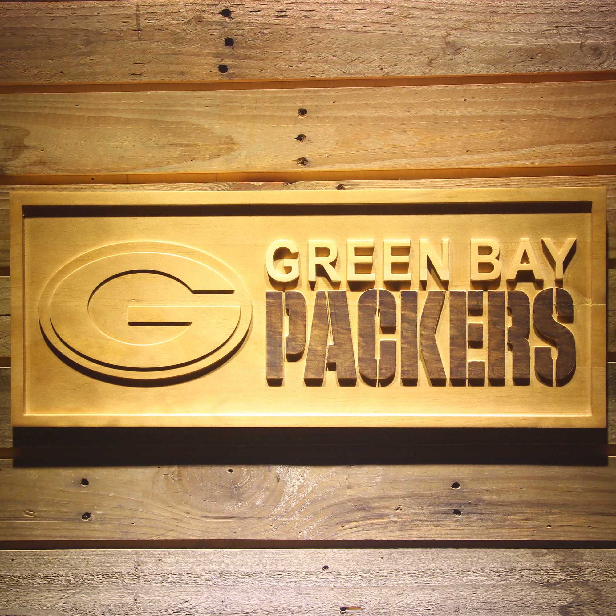 Green Bay Packers  3D Solid Wooden Craving Sign