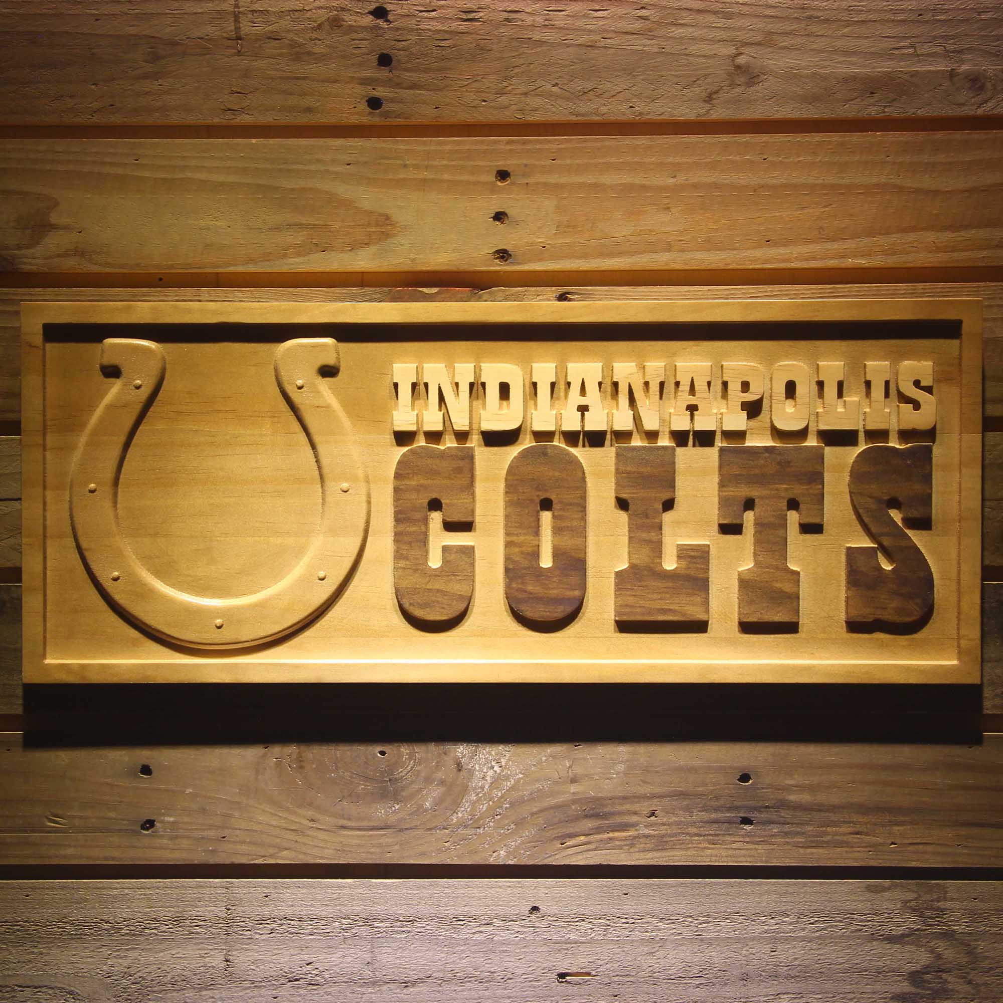Indianapolis Colts  3D Solid Wooden Craving Sign