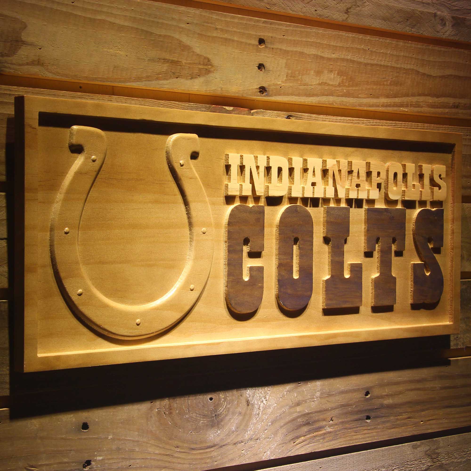 Indianapolis Colts  3D Solid Wooden Craving Sign
