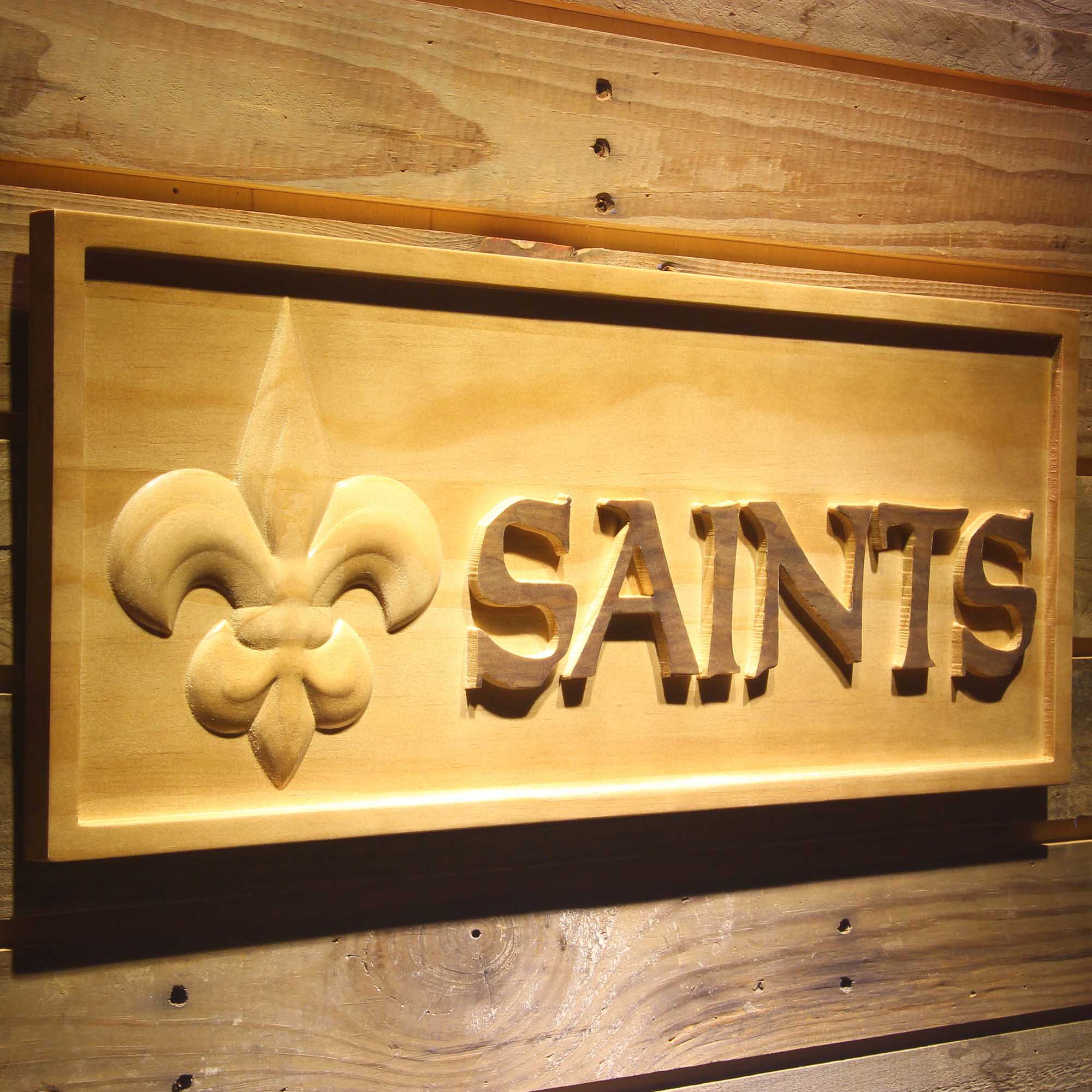 New Orleans Saints  3D Solid Wooden Craving Sign