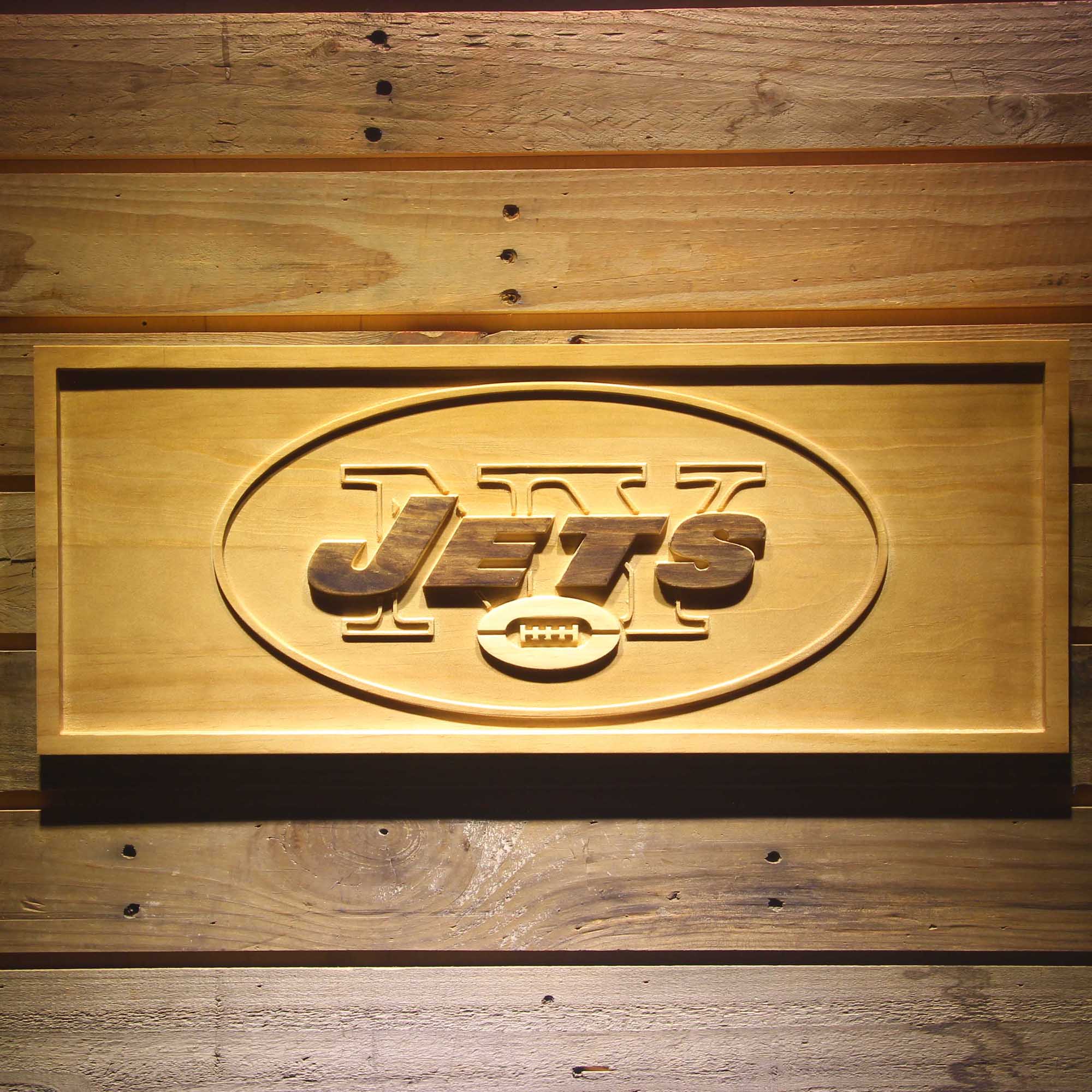 New York Jets  3D Solid Wooden Craving Sign