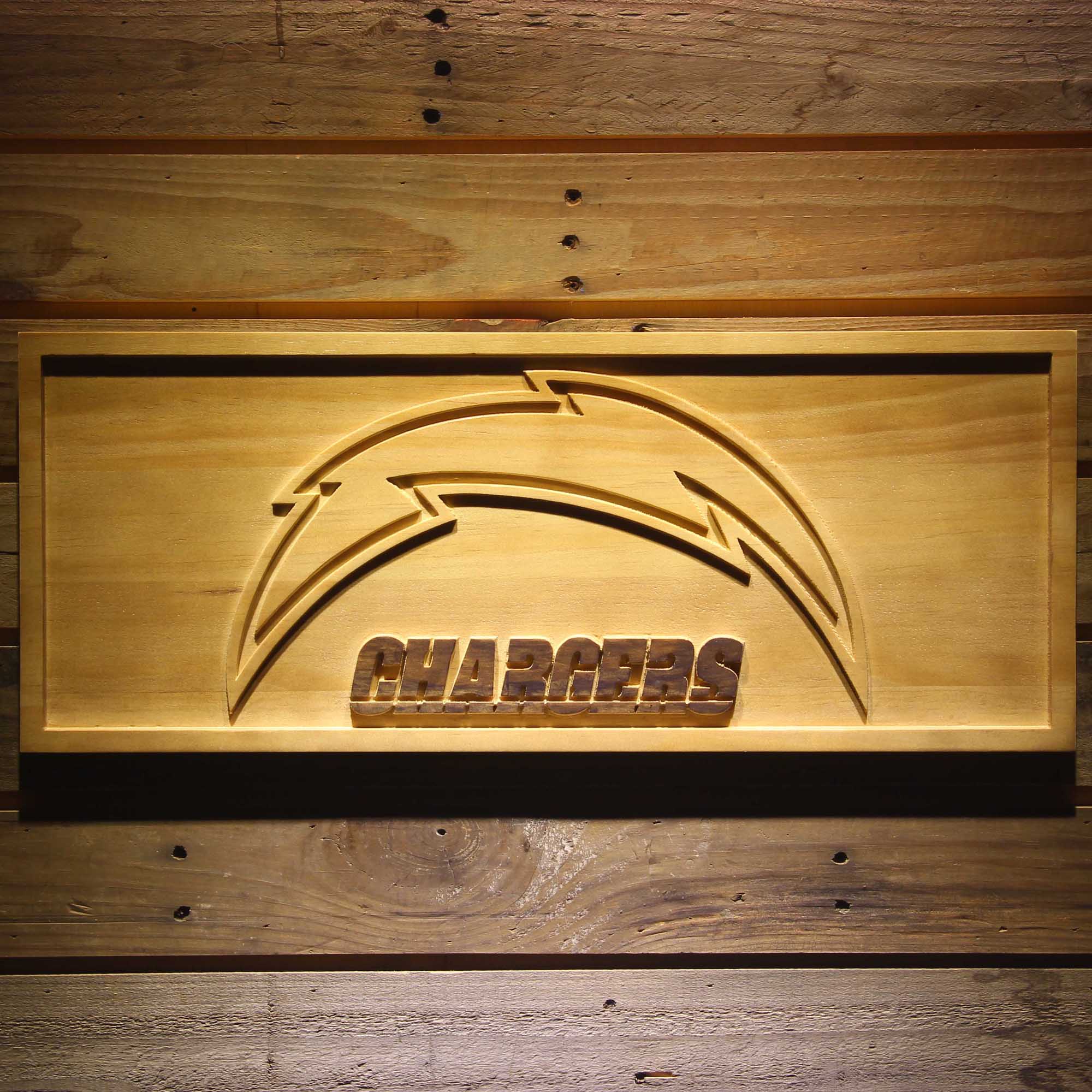 San Diego Chargers  3D Solid Wooden Craving Sign