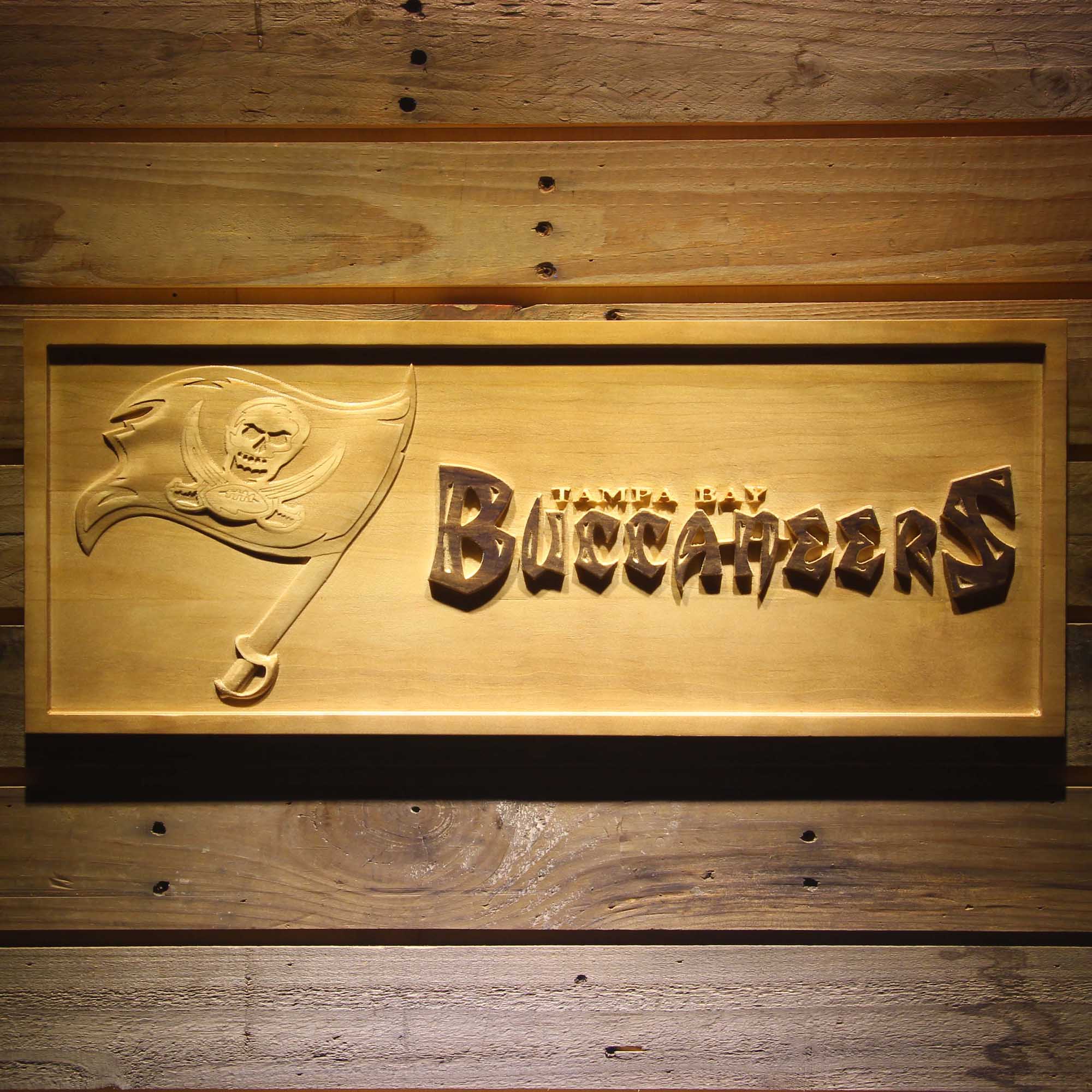 Tampa Bay Buccaneers  3D Solid Wooden Craving Sign