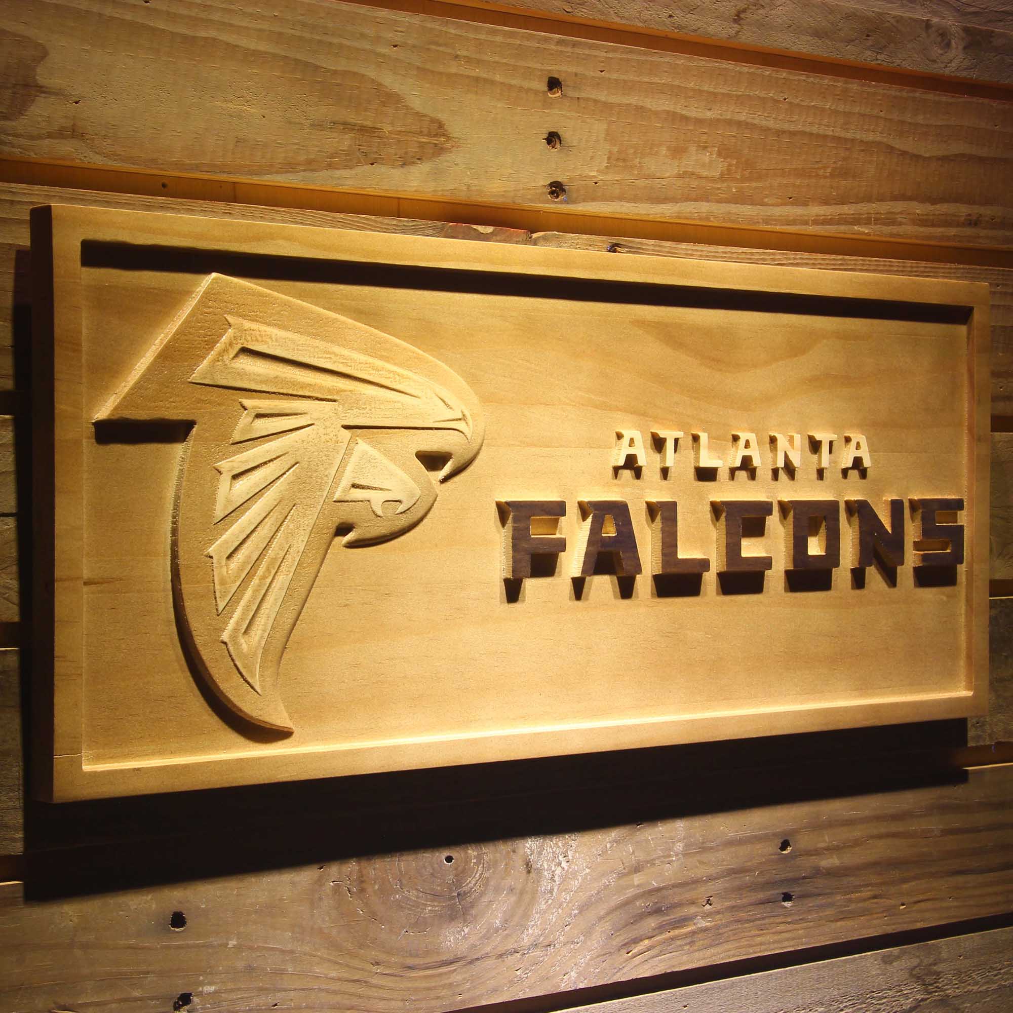 Atlanta Falcons  3D Solid Wooden Craving Sign