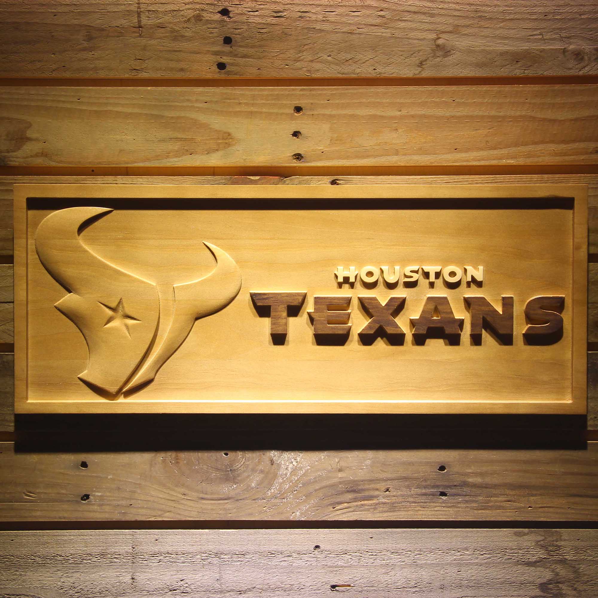 Houston Texans  3D Solid Wooden Craving Sign