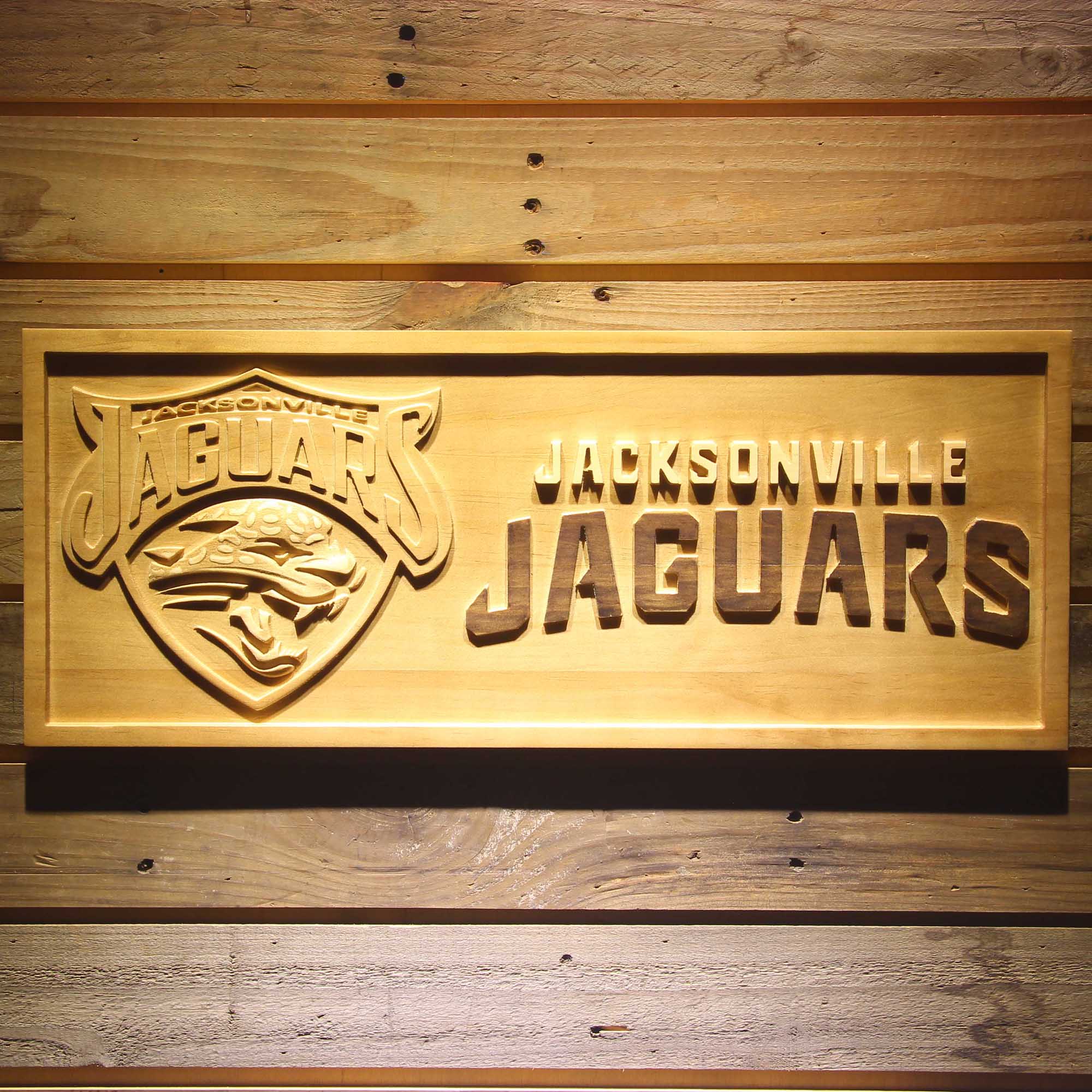 Jacksonville Jaguars  3D Solid Wooden Craving Sign
