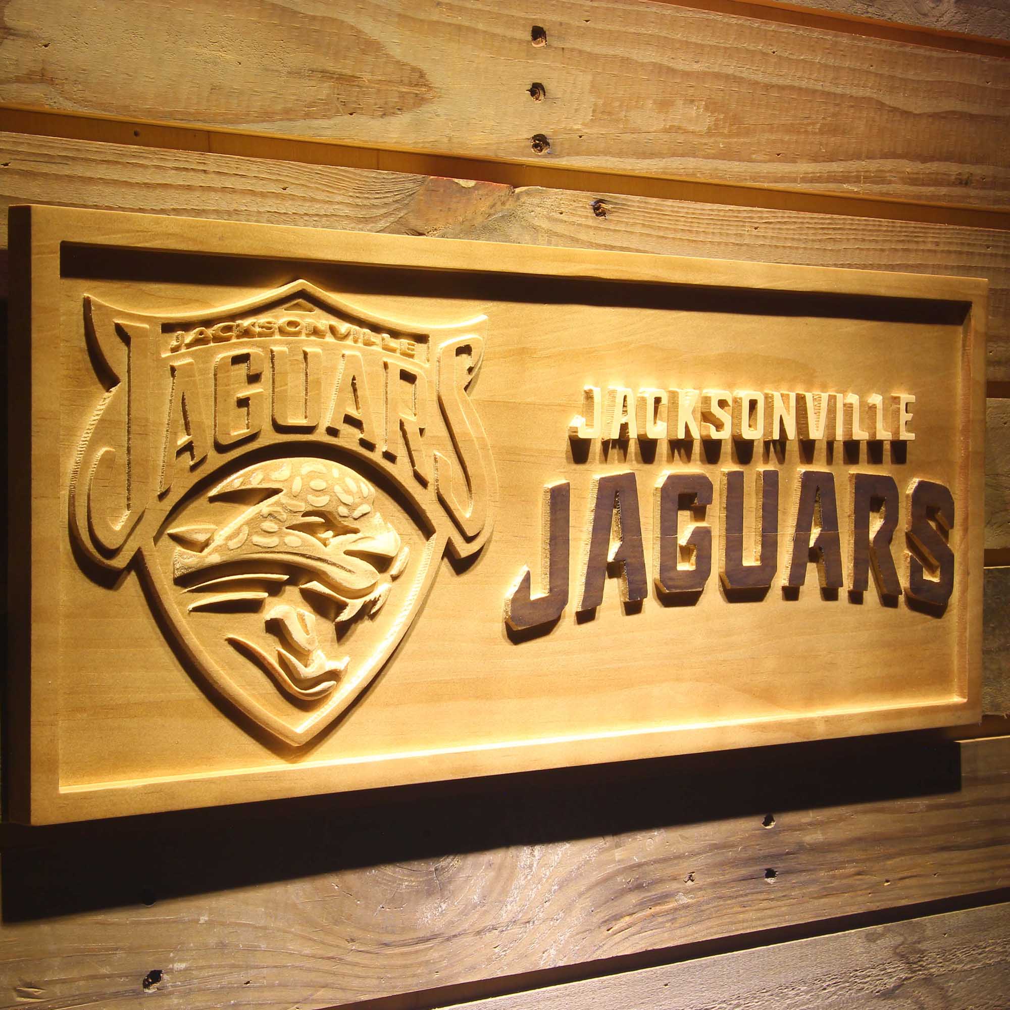 Jacksonville Jaguars  3D Solid Wooden Craving Sign