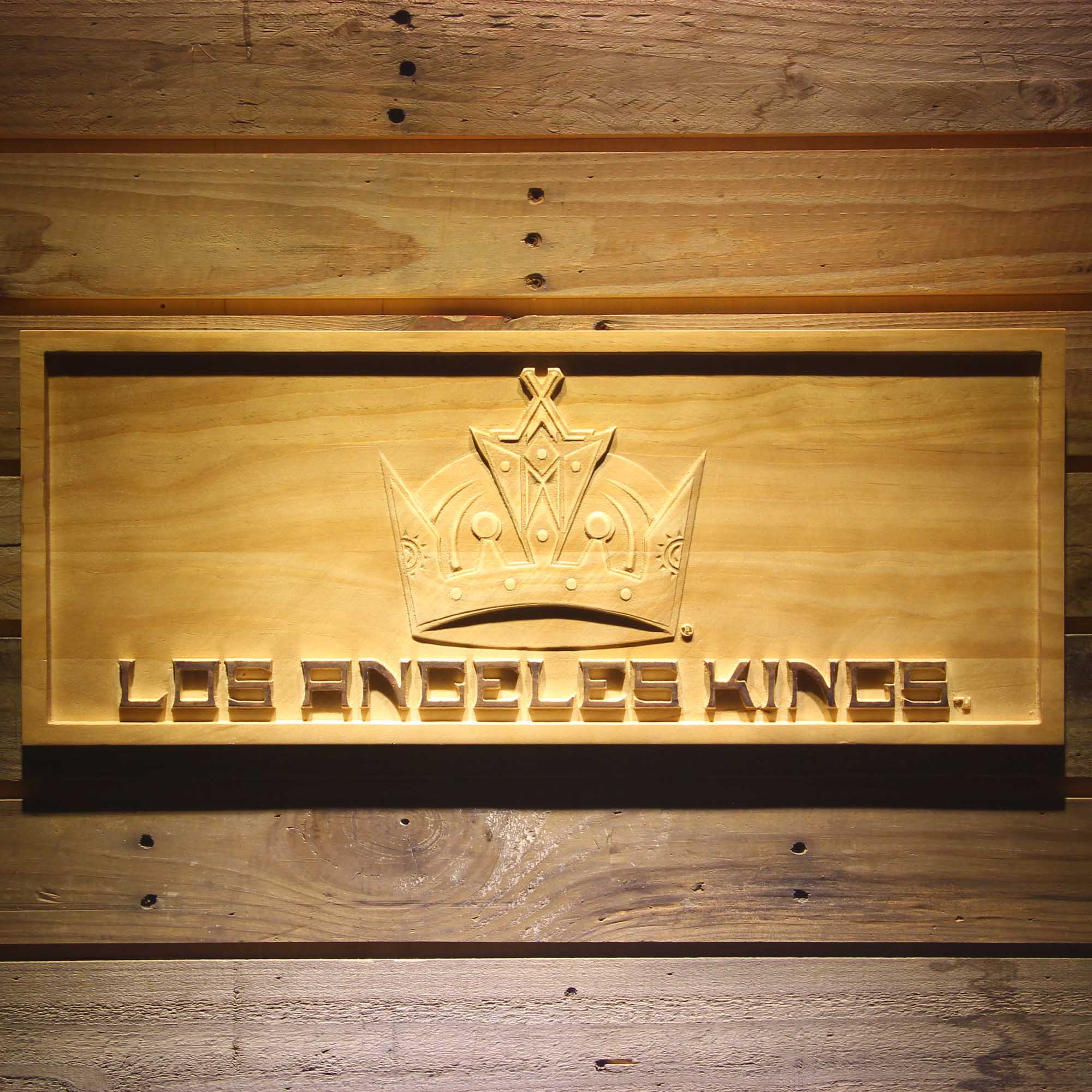 Los Angeles Kings 3D Solid Wooden Craving Sign