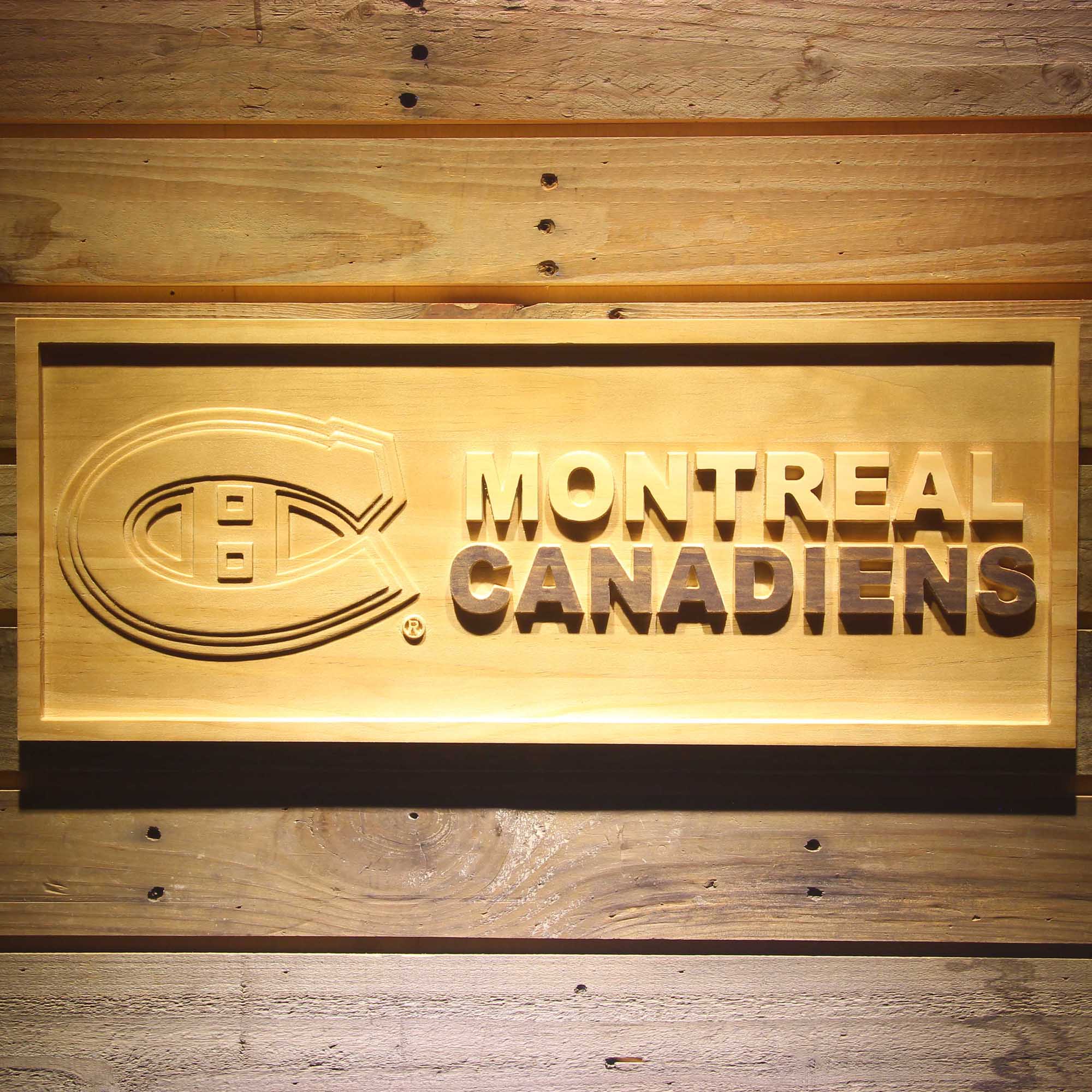 Montreal Canadiens 3D Solid Wooden Craving Sign