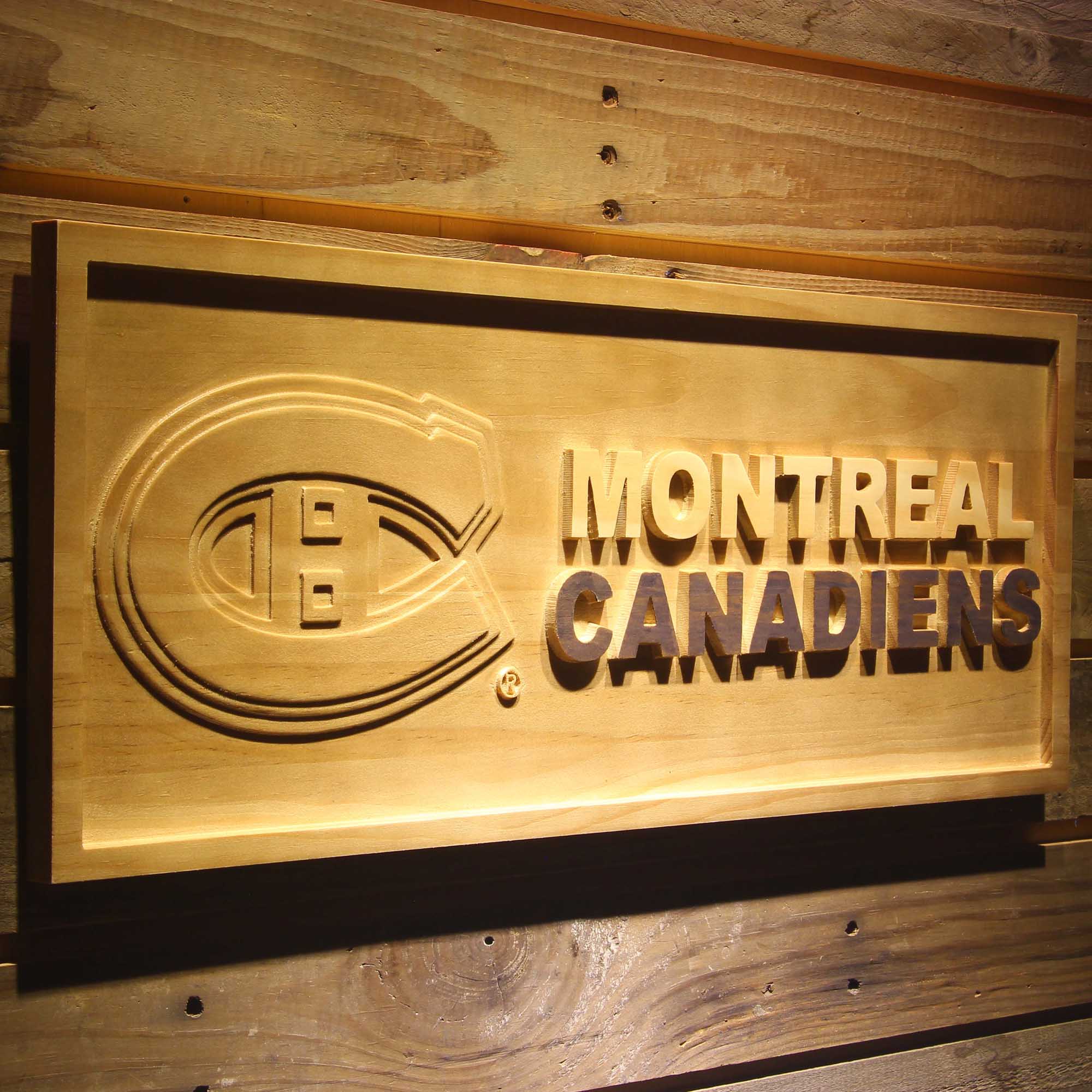 Montreal Canadiens 3D Solid Wooden Craving Sign