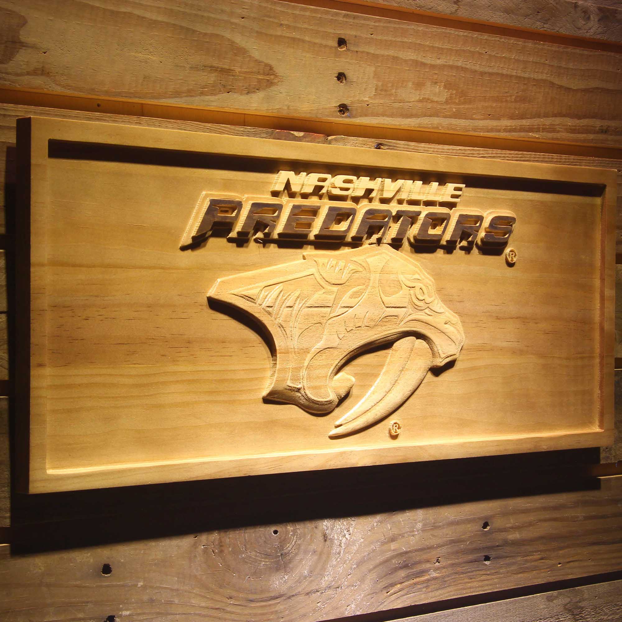Nashville Predators 3D Solid Wooden Craving Sign