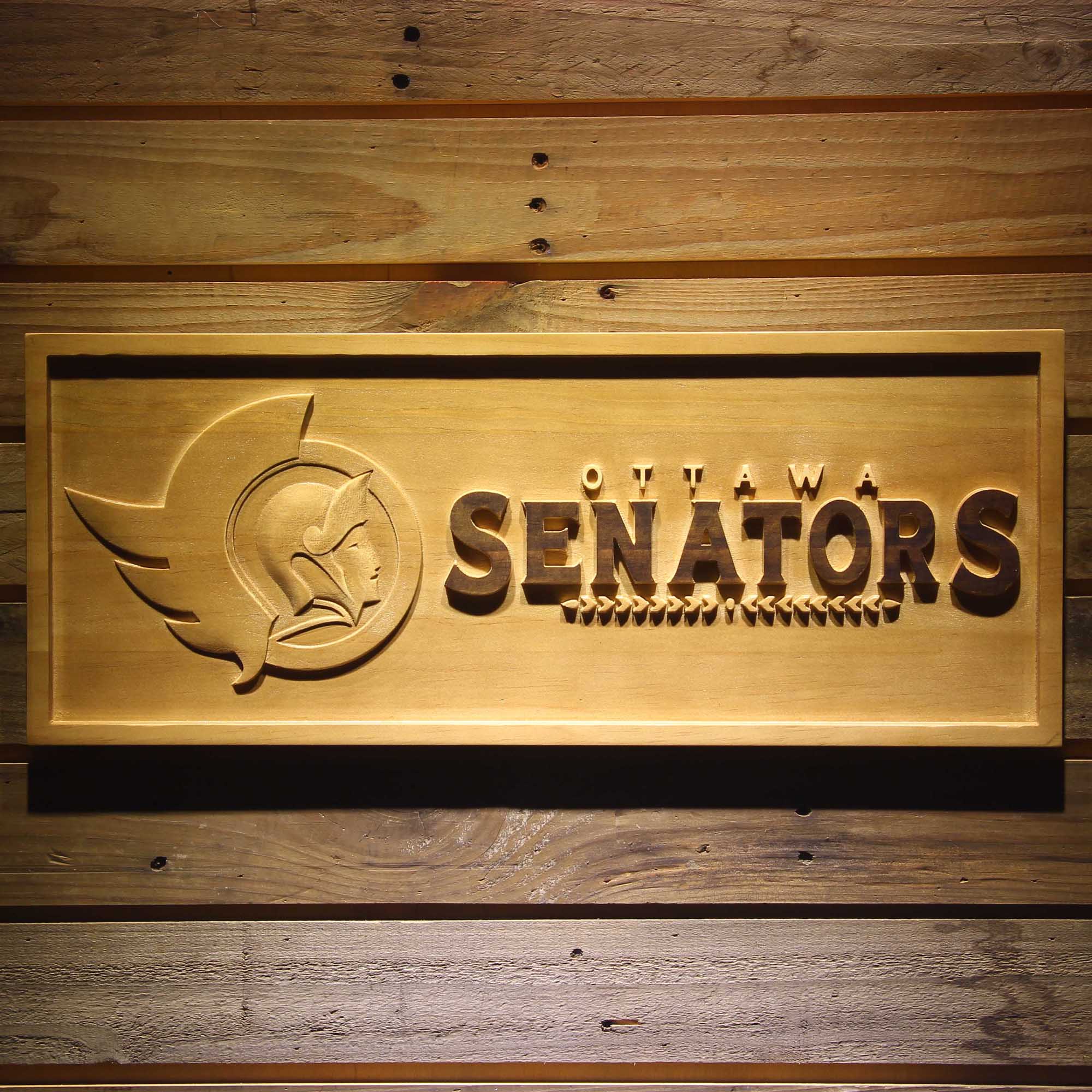 Ottawa Senators 3D Solid Wooden Craving Sign
