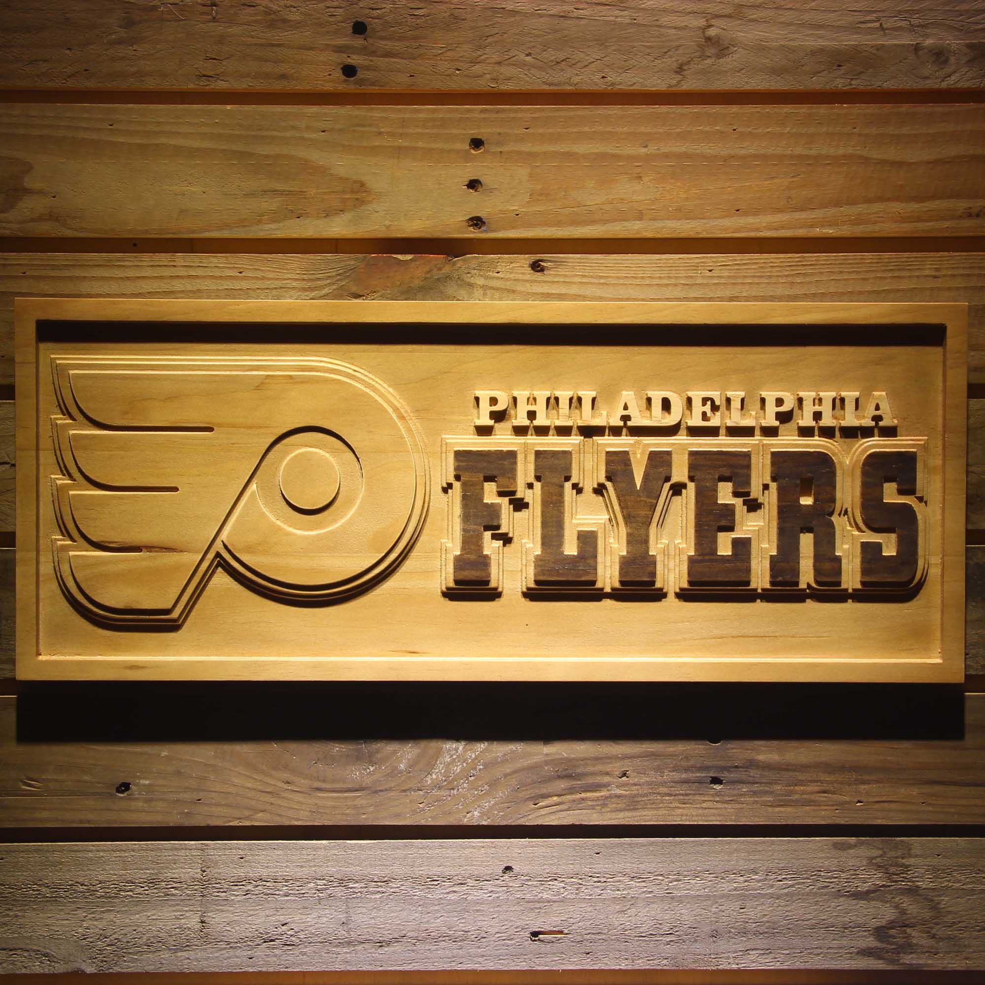 Philadelphia Flyers 3D Solid Wooden Craving Sign