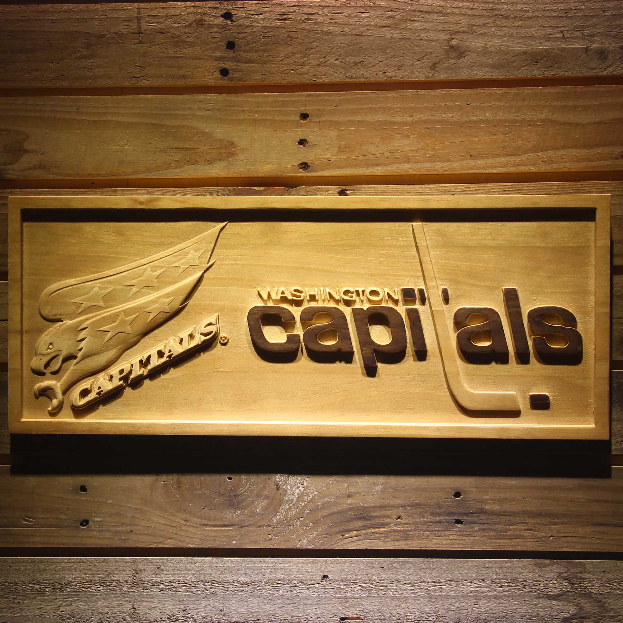 Washington Capitals 3D Solid Wooden Craving Sign