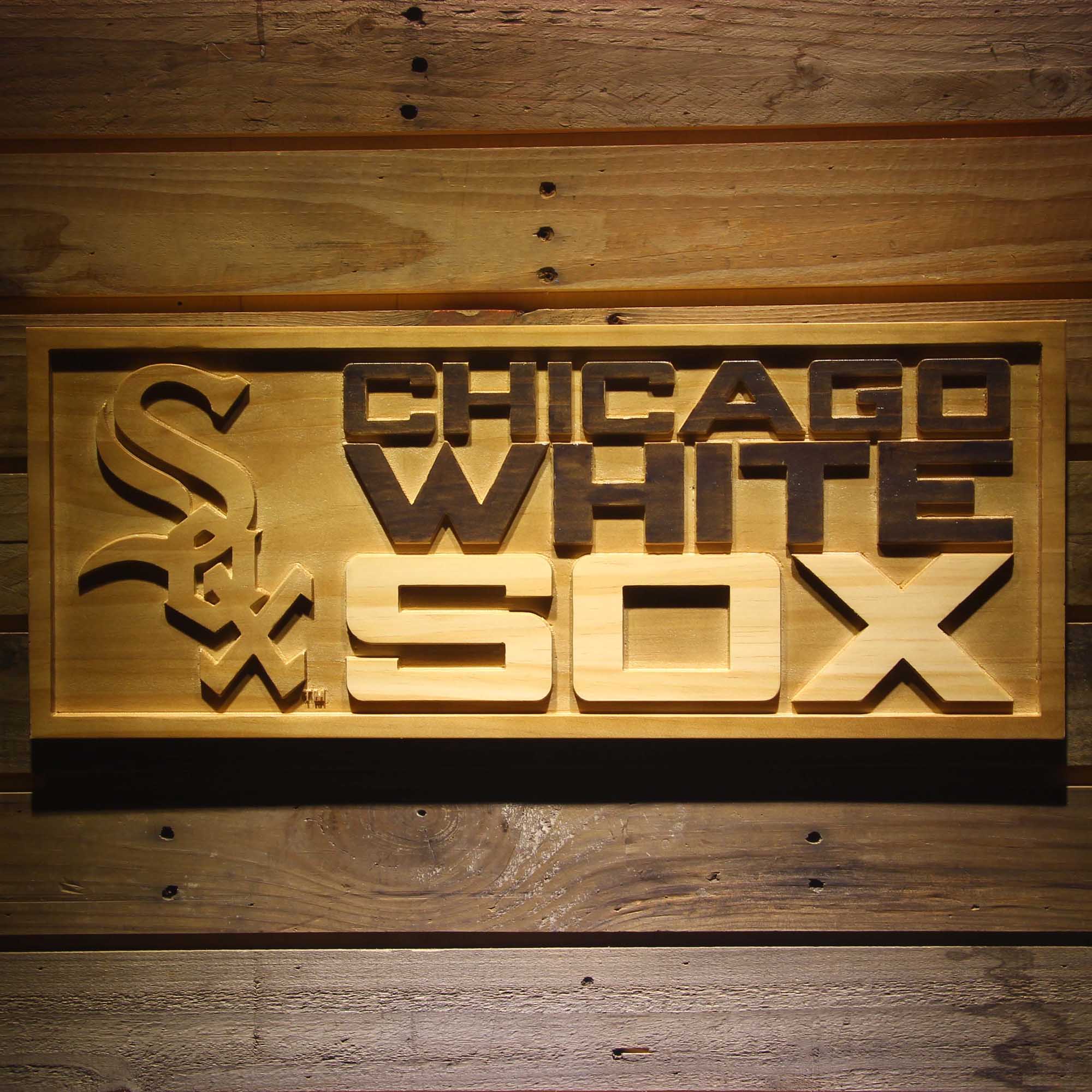 Chicago Cubs 3D Solid Wooden Craving Sign