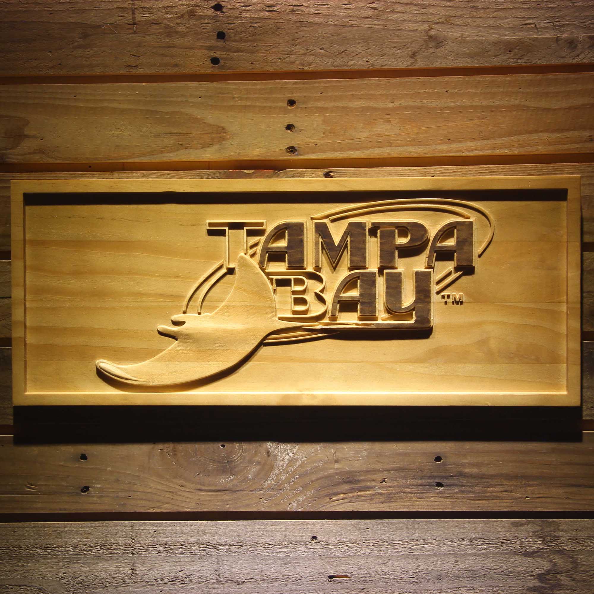 Tampa Bay Rays 3D Solid Wooden Craving Sign