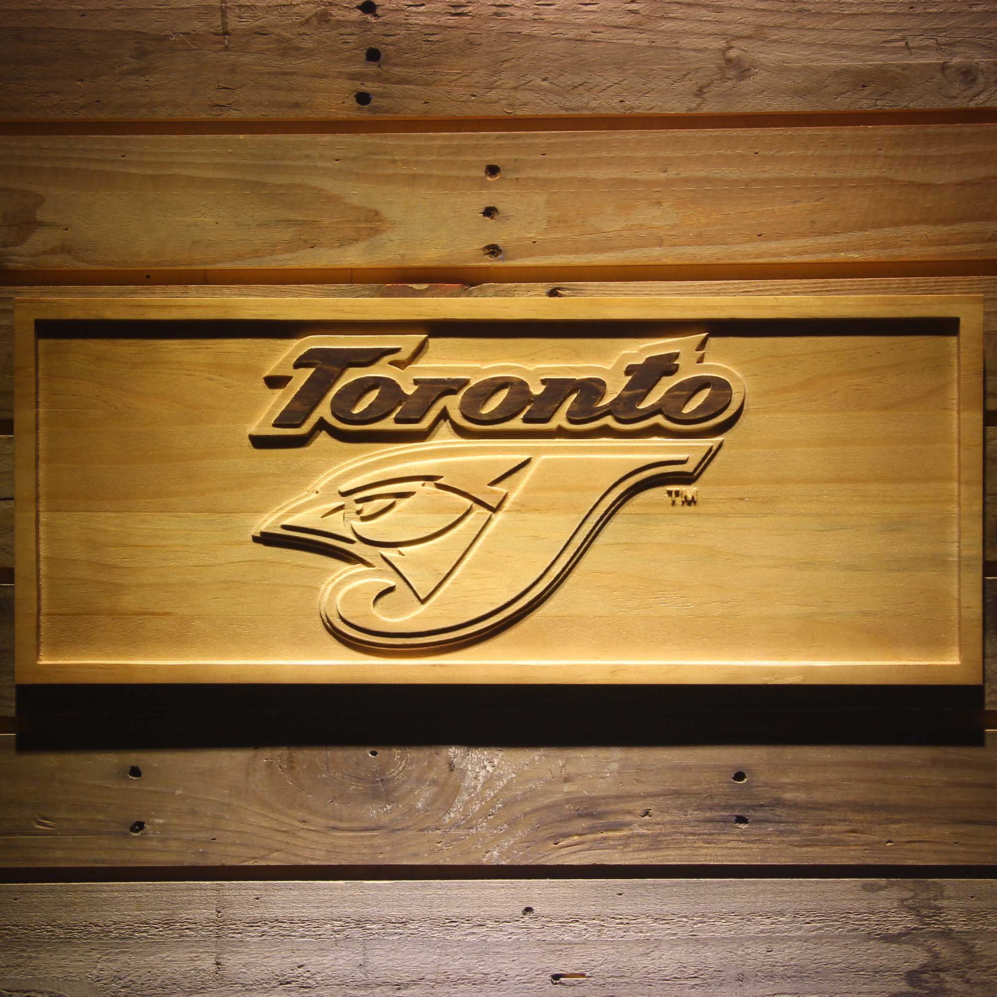 Toronto Blue Jays 3D Solid Wooden Craving Sign