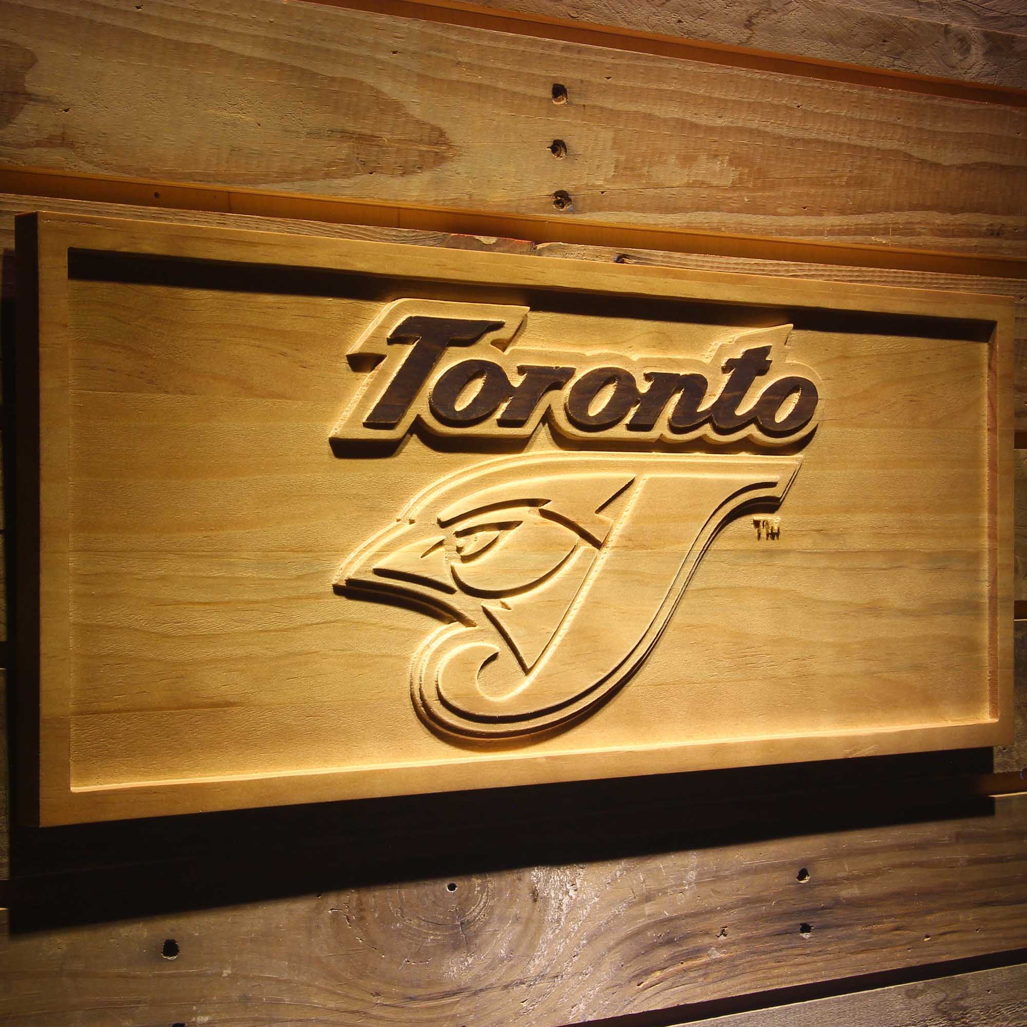 Toronto Blue Jays 3D Solid Wooden Craving Sign