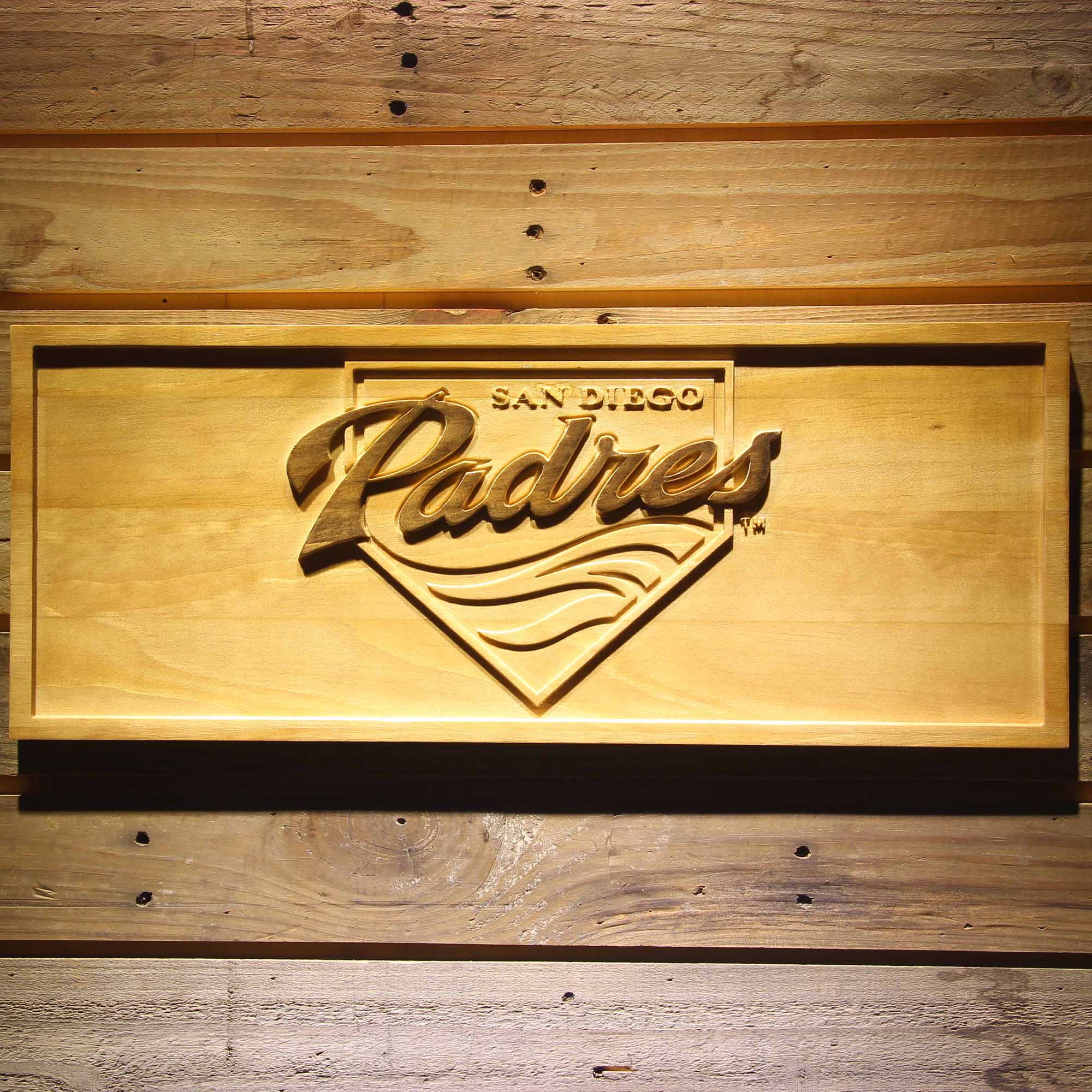 San Diego Padres 3D Solid Wooden Craving Sign