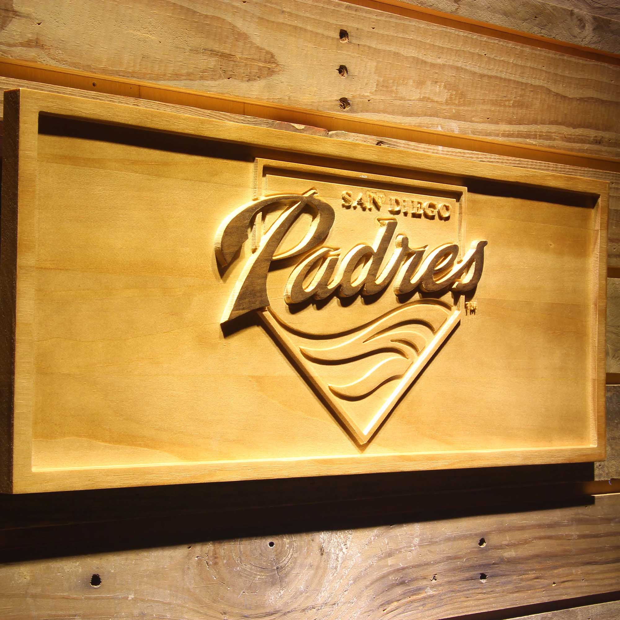 San Diego Padres 3D Solid Wooden Craving Sign