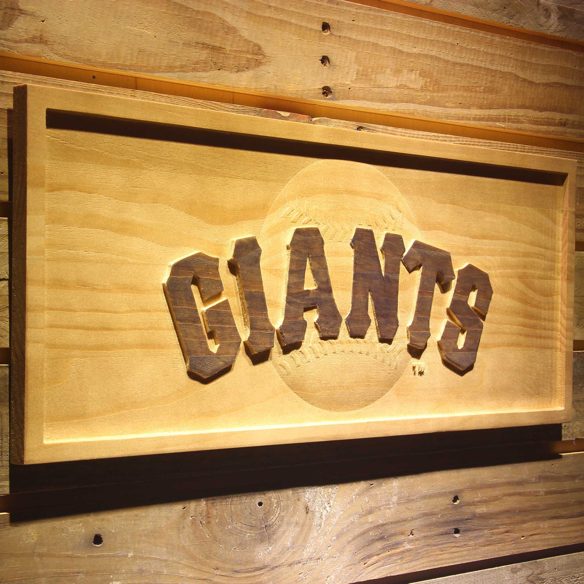 San Francisco Giants 3D Solid Wooden Craving Sign