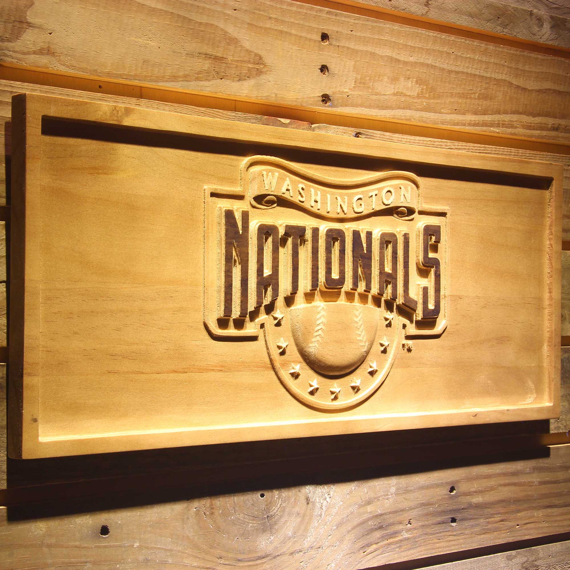 Washington Nationals 3D Solid Wooden Craving Sign