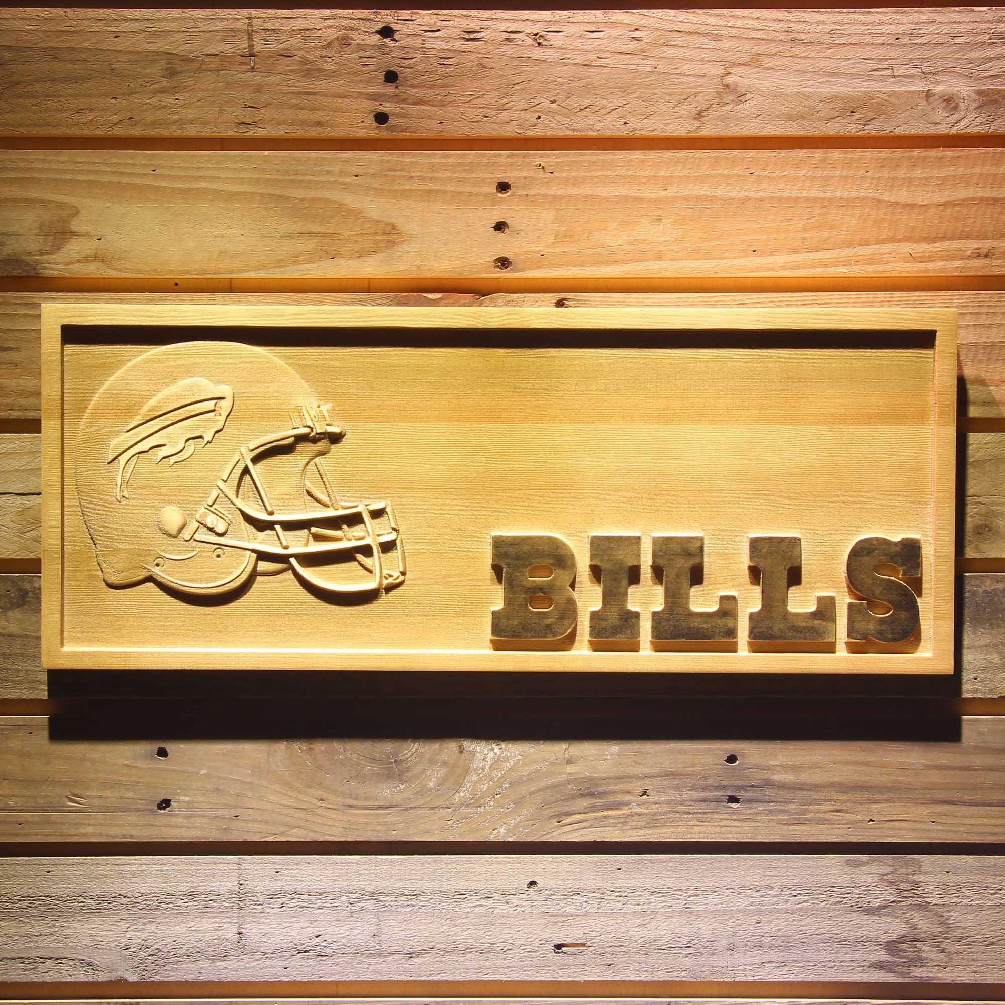 Buffalo Bills 3D Solid Wooden Craving Sign