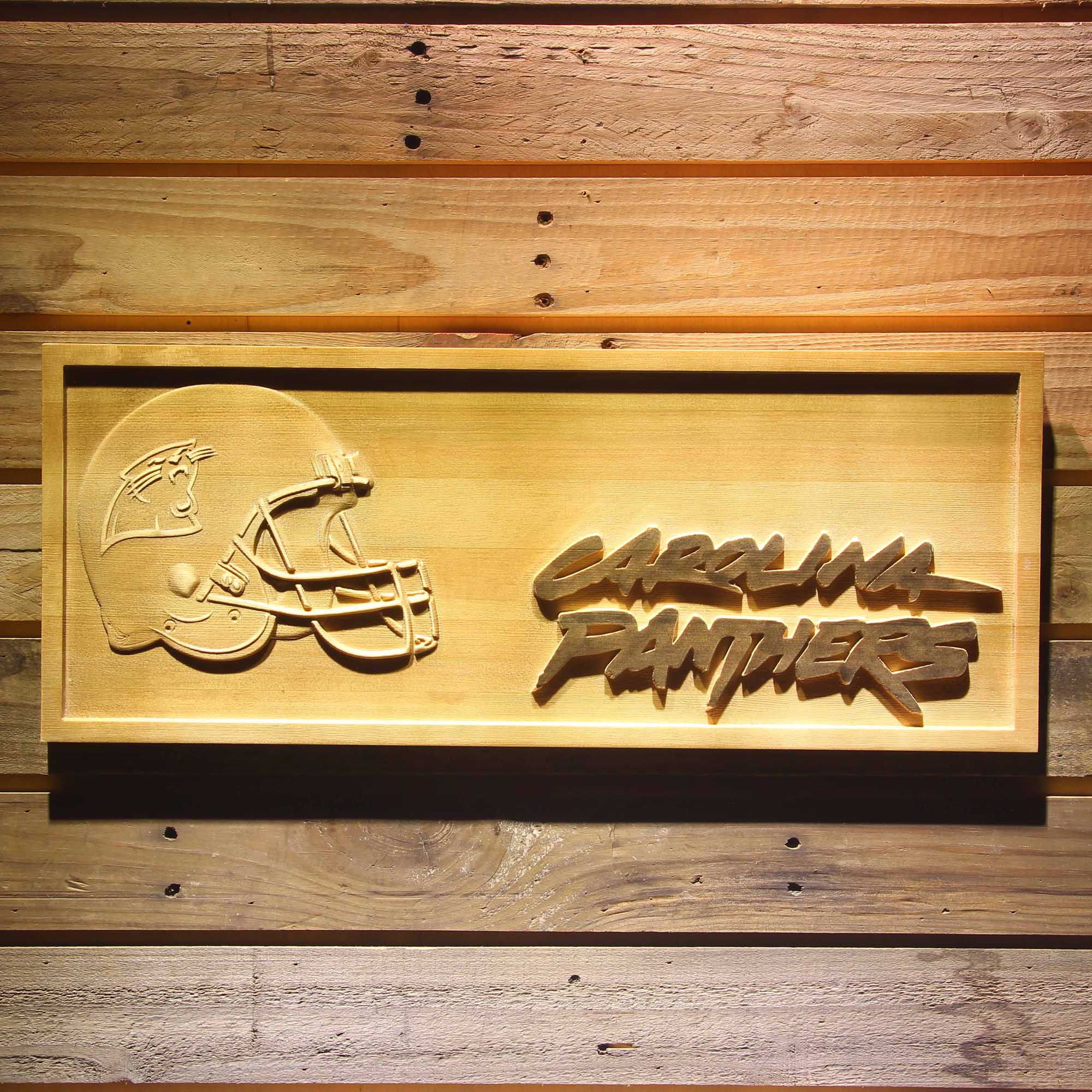 Carolina Panthers 3D Solid Wooden Craving Sign