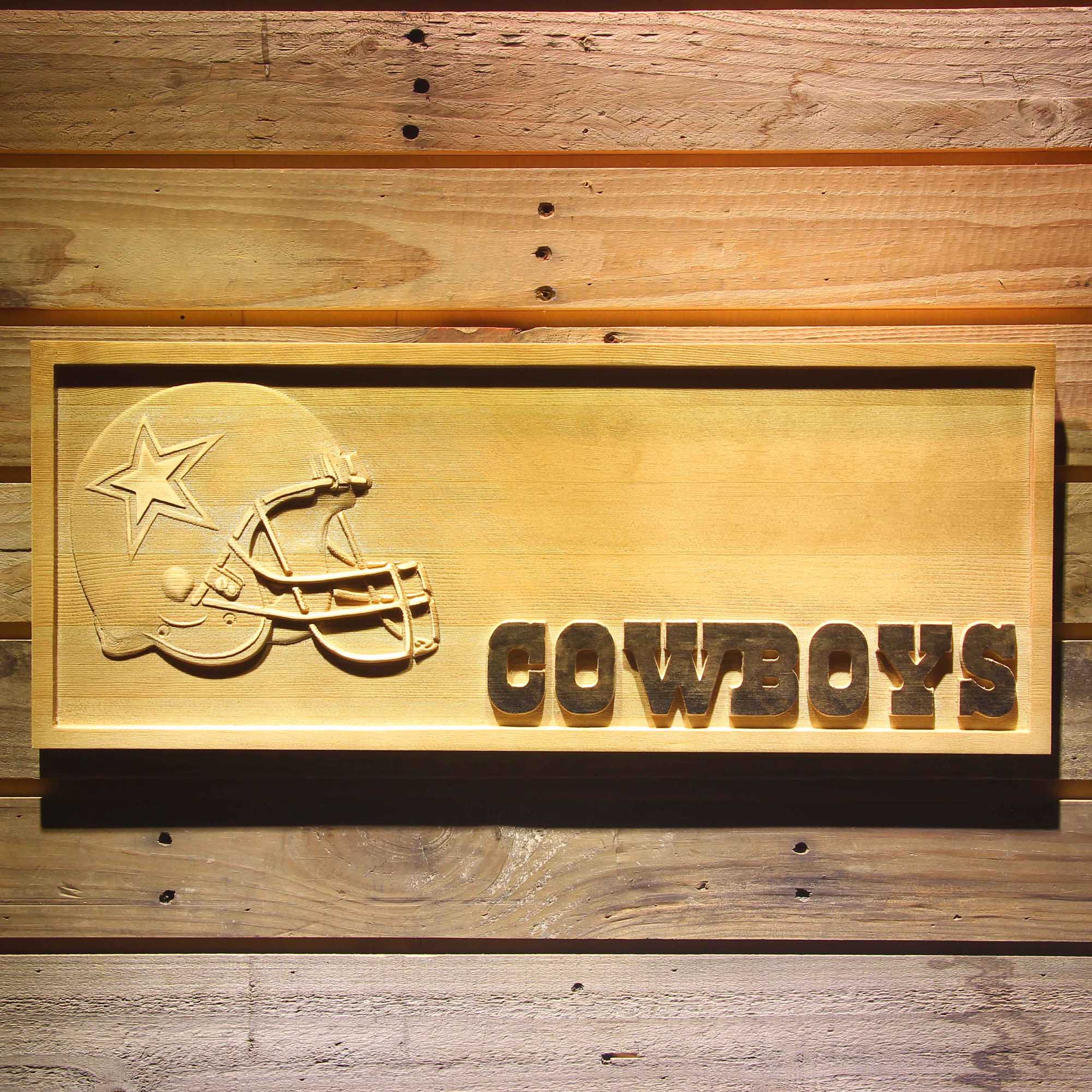 Dallas Cowboys 3D Solid Wooden Craving Sign