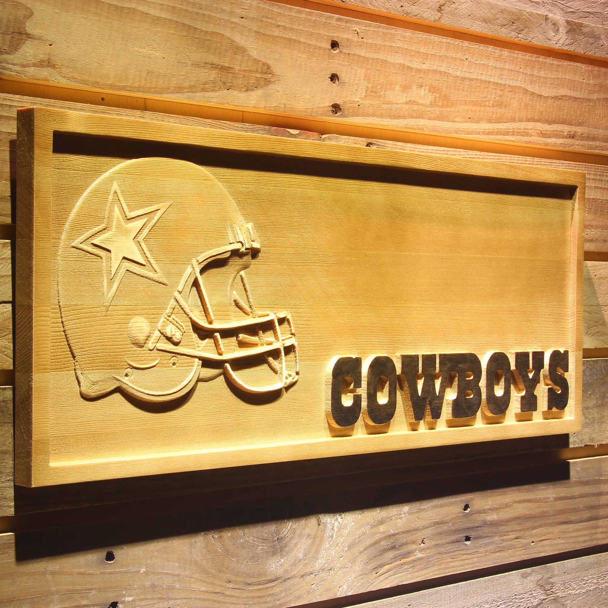 Dallas Cowboys 3D Solid Wooden Craving Sign