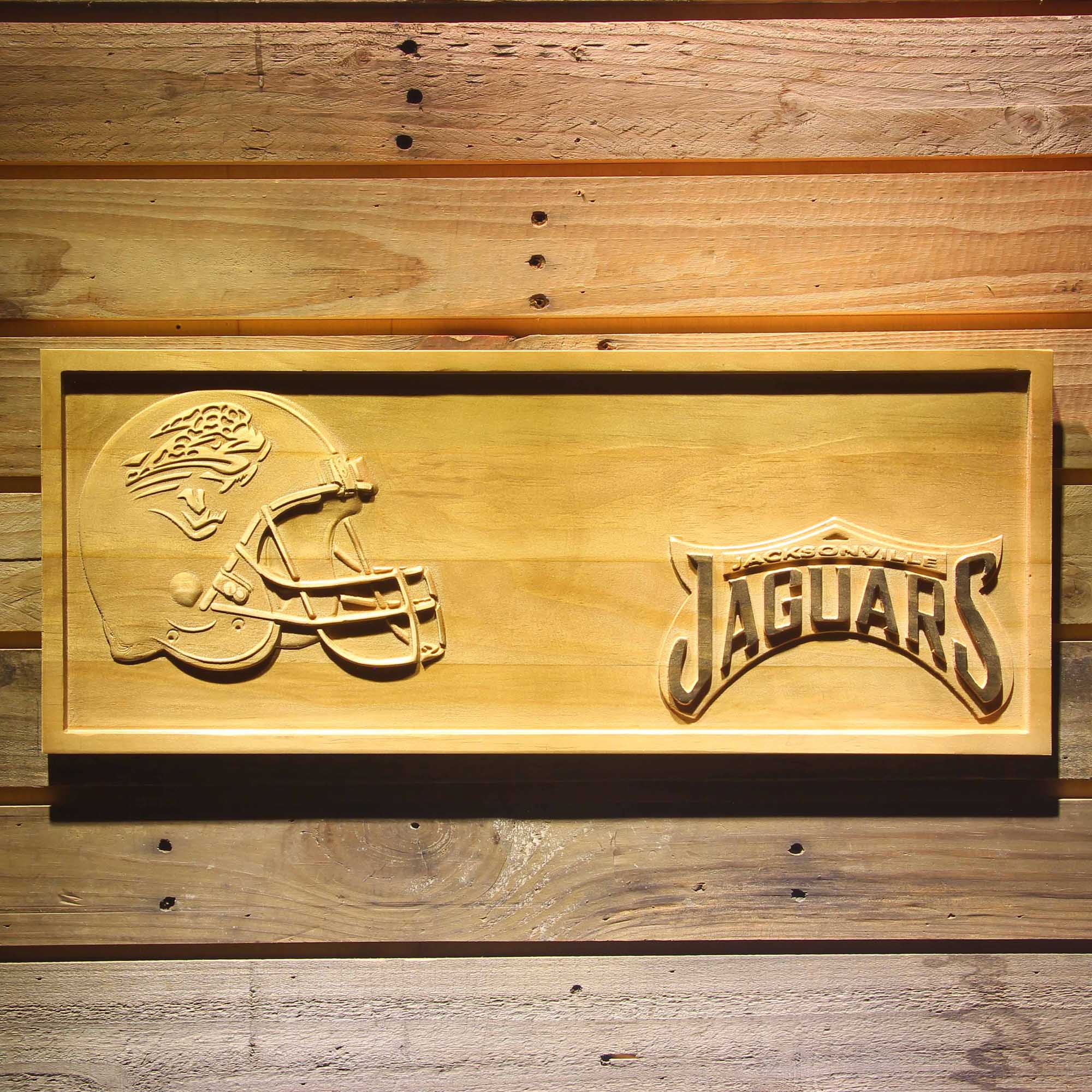 Jacksonville Jaguars 3D Solid Wooden Craving Sign