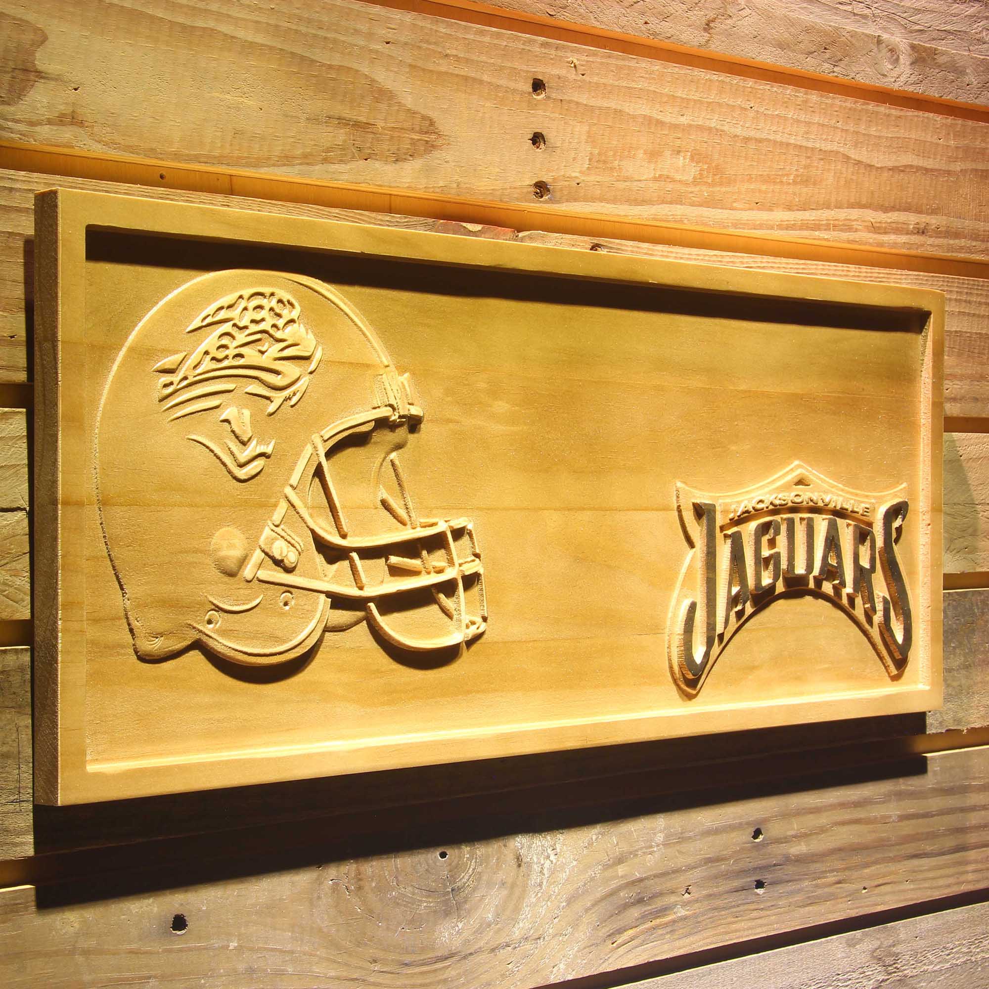 Jacksonville Jaguars 3D Solid Wooden Craving Sign