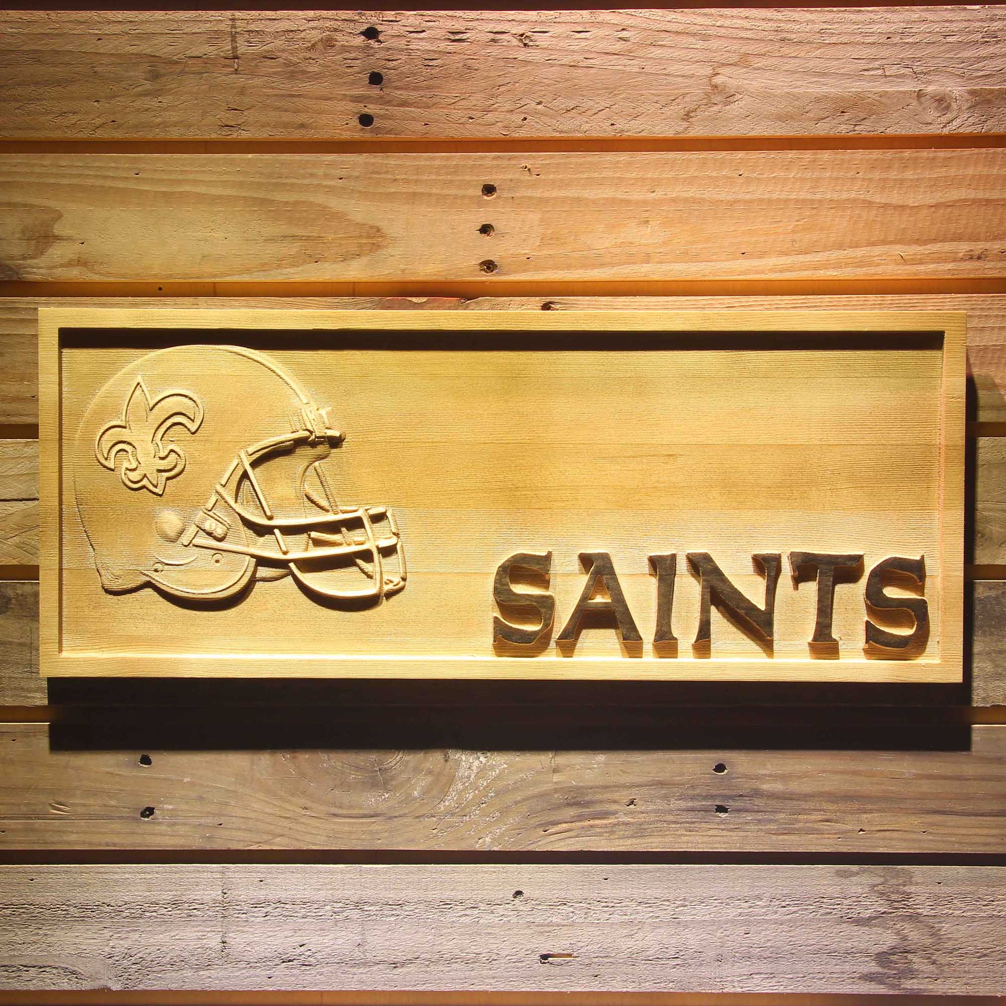 New Orleans Saints 3D Solid Wooden Craving Sign