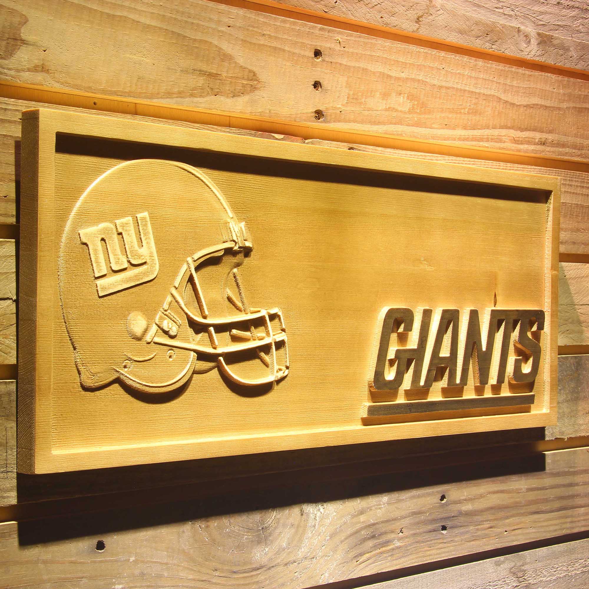 New York Giants 3D Solid Wooden Craving Sign