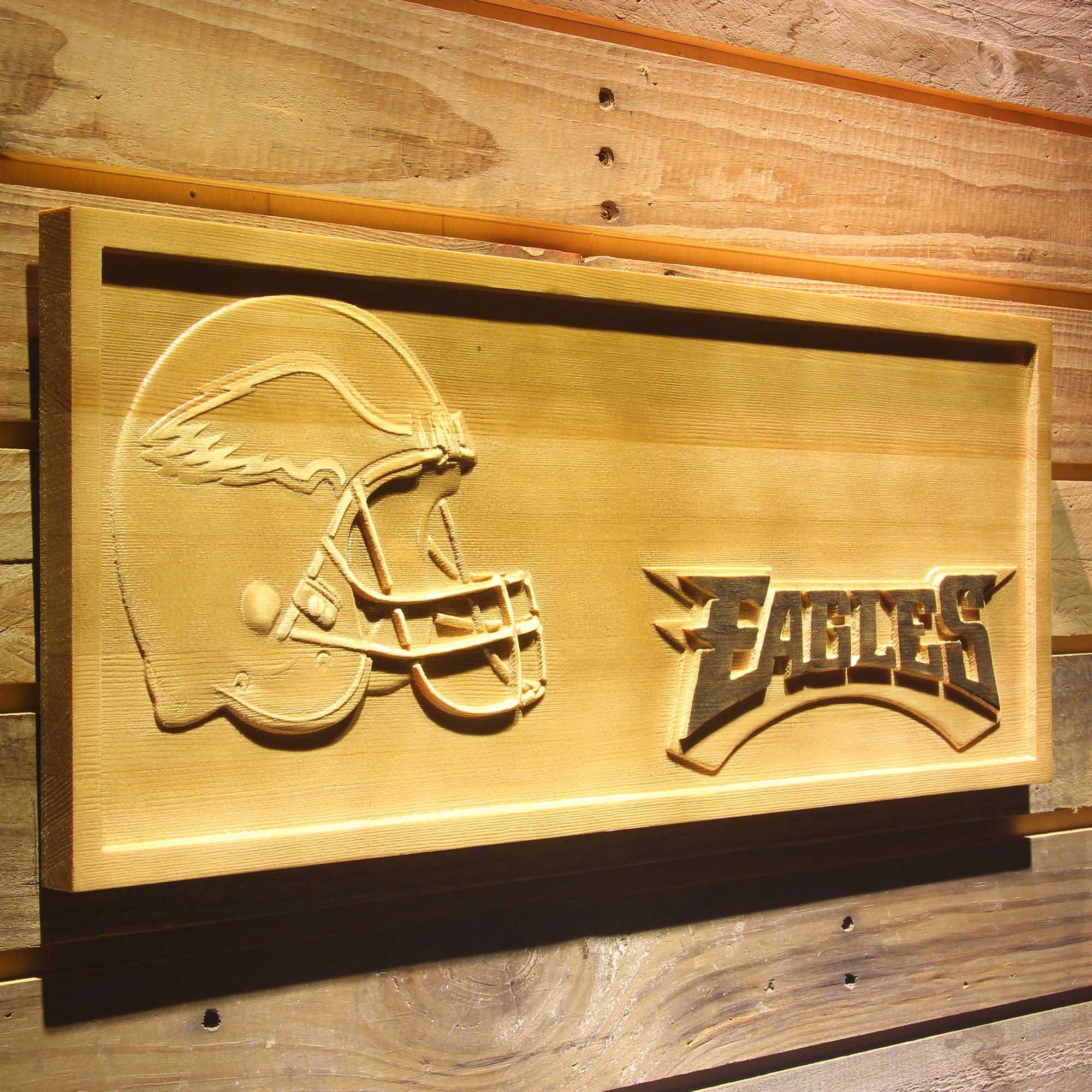 Philadelphia Eagles 3D Solid Wooden Craving Sign