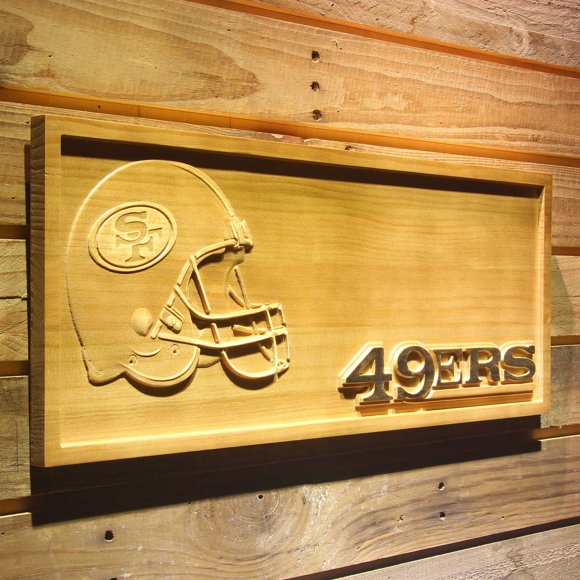 San Francisco 49ers 3D Solid Wooden Craving Sign