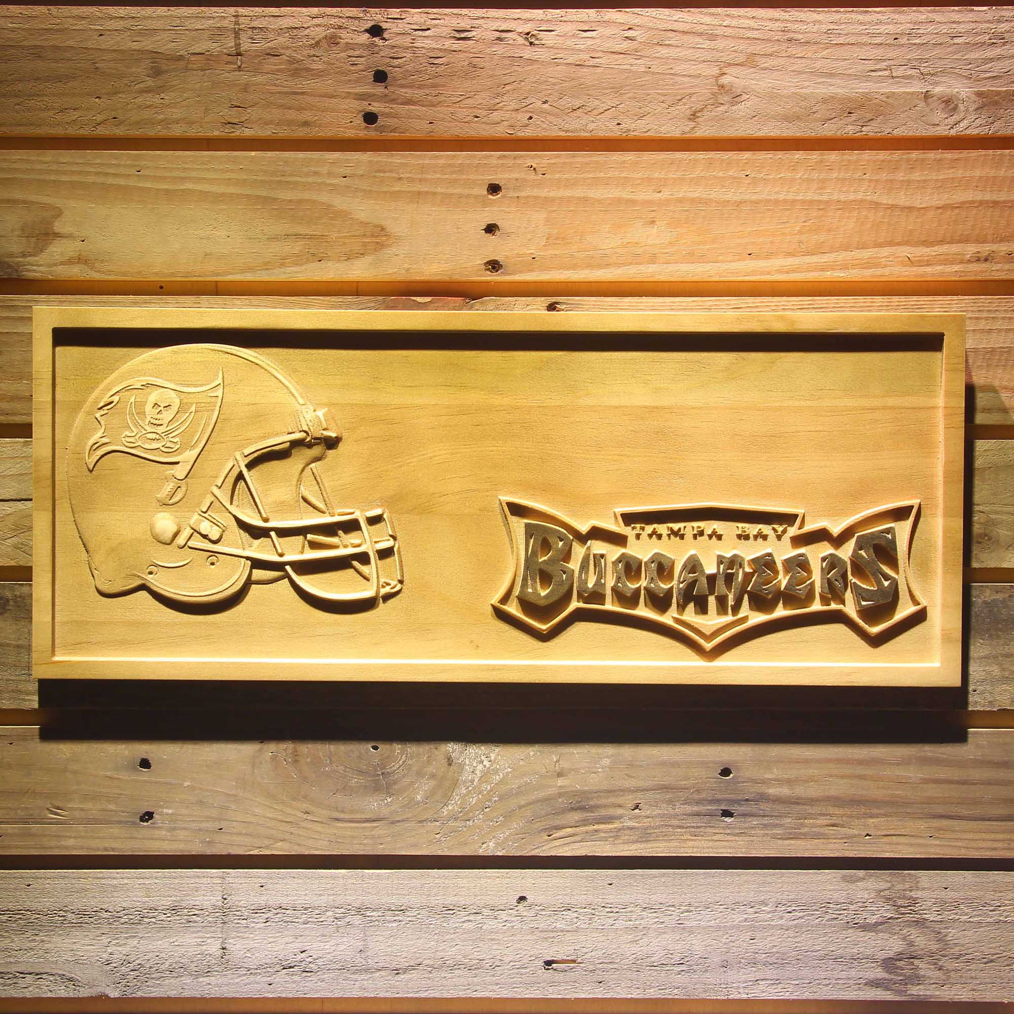 Tampa Bay Buccaneers 3D Solid Wooden Craving Sign