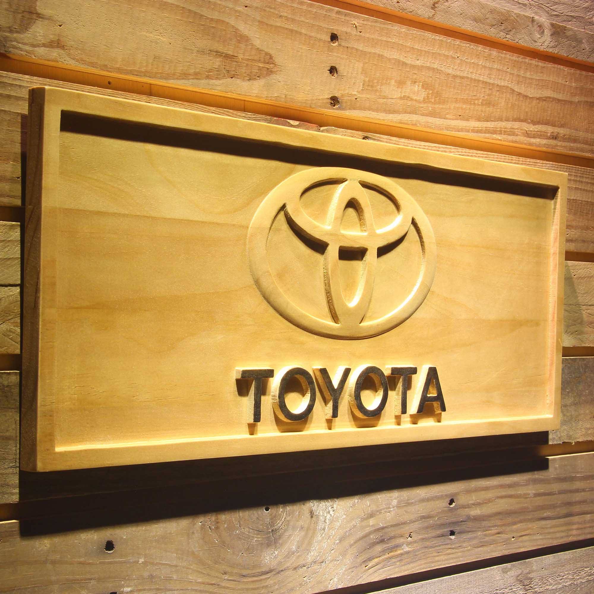 Toyota 3D Solid Wooden Craving Sign
