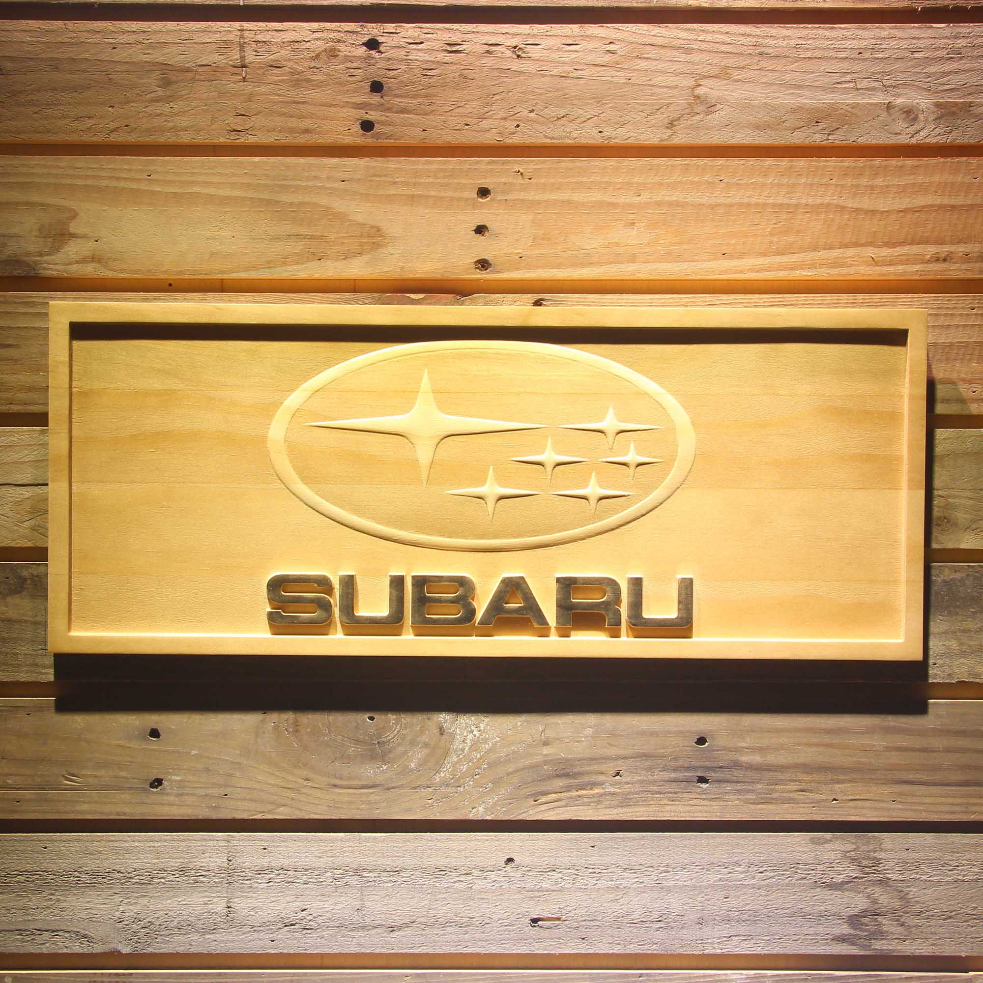 Subaru 3D Solid Wooden Craving Sign