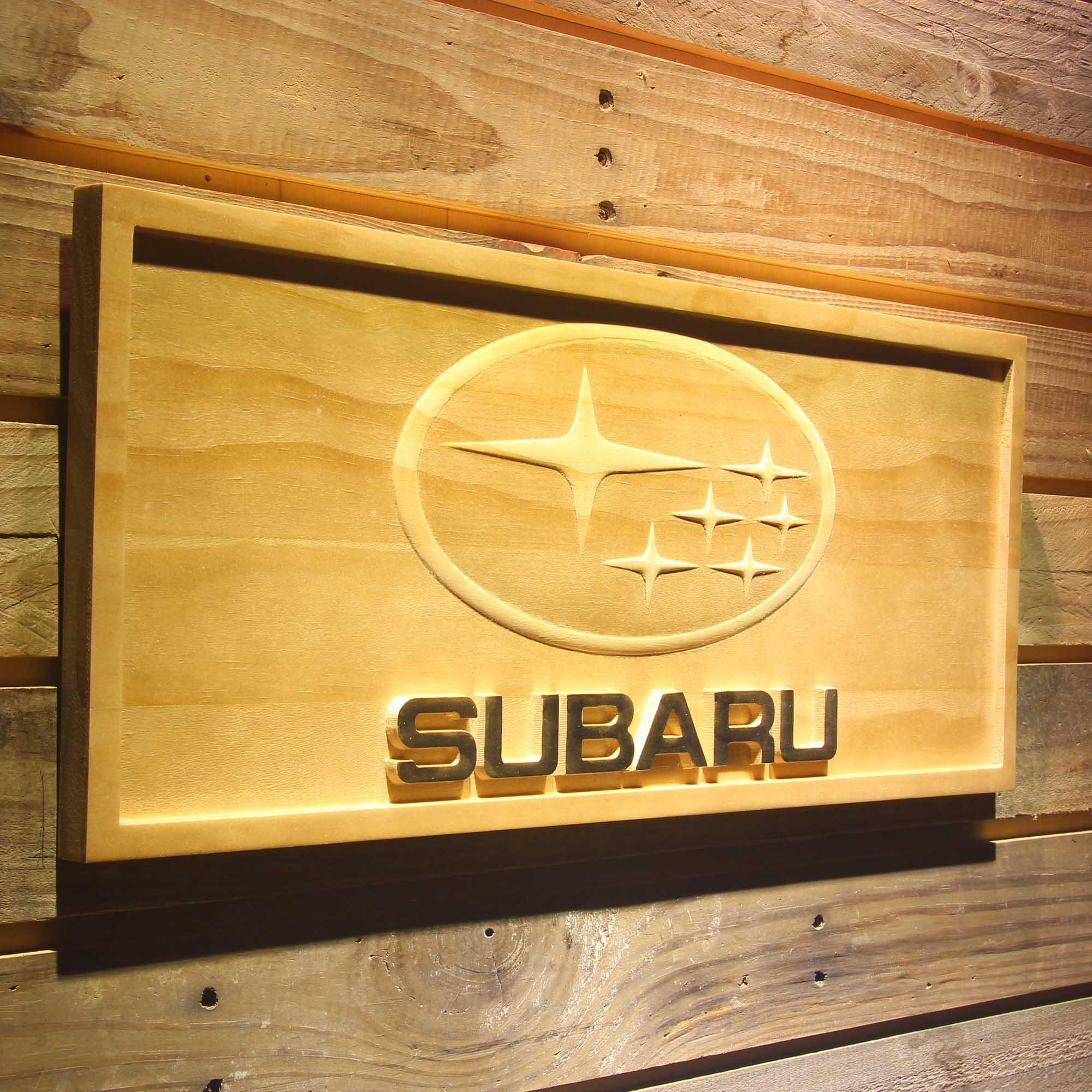 Subaru 3D Solid Wooden Craving Sign