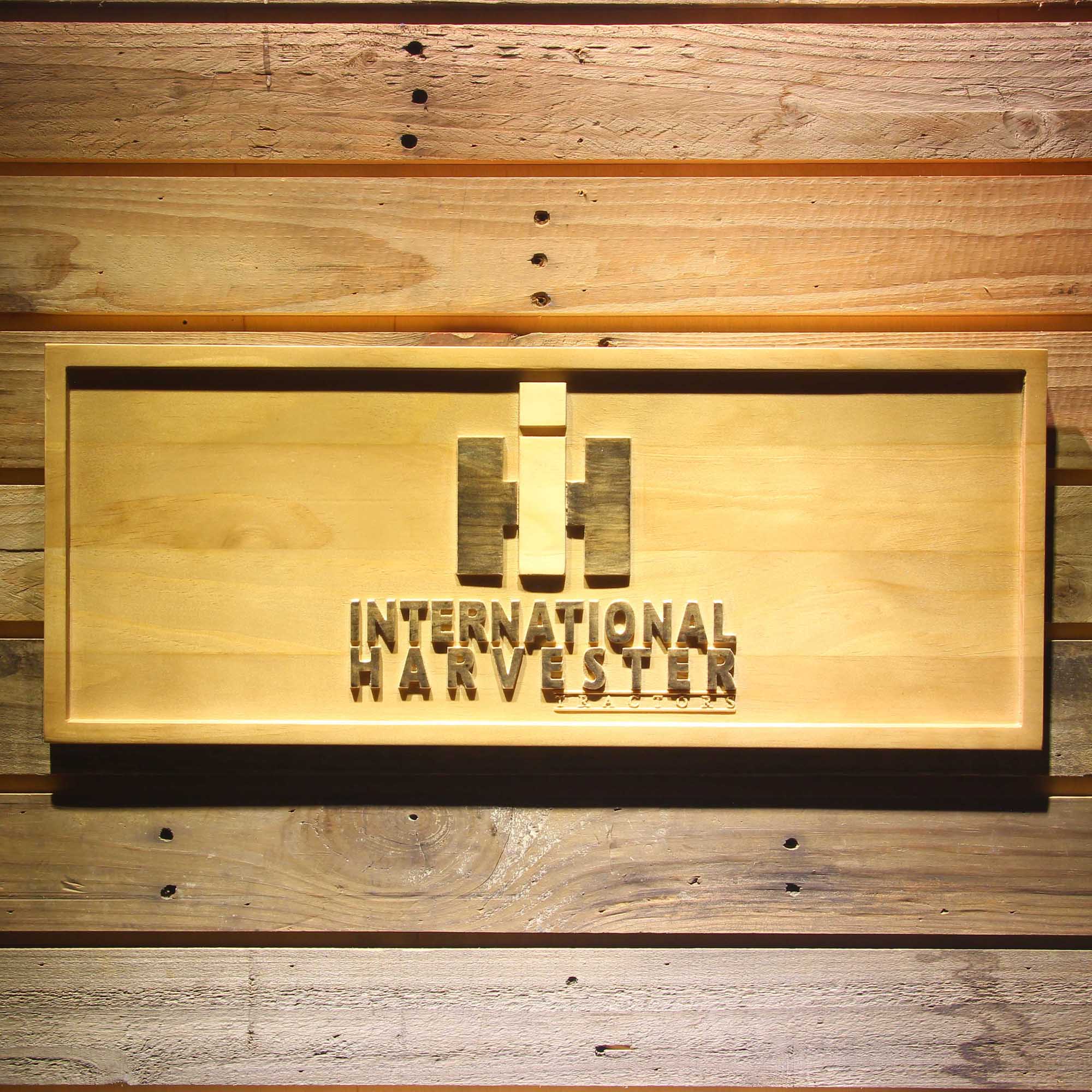 International Harvester 3D Solid Wooden Craving Sign
