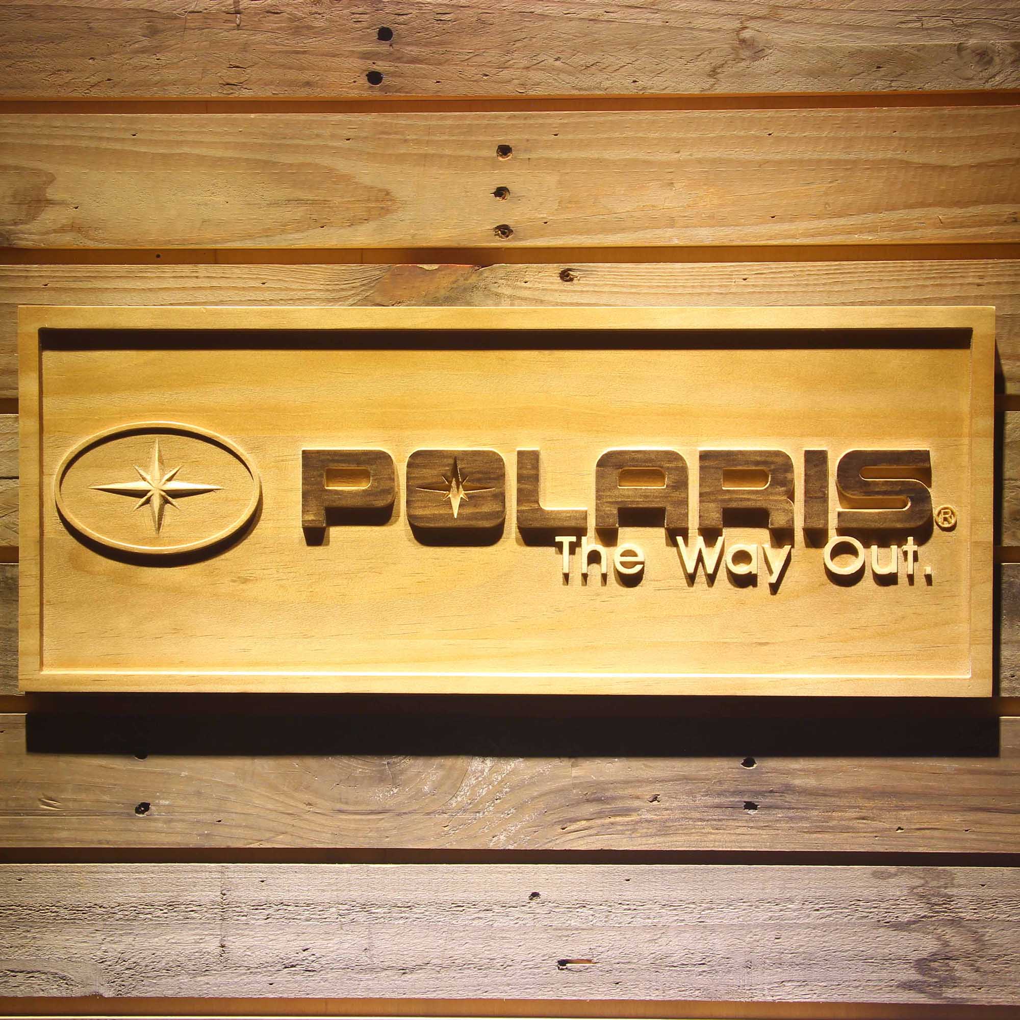 Polaris 3D Solid Wooden Craving Sign