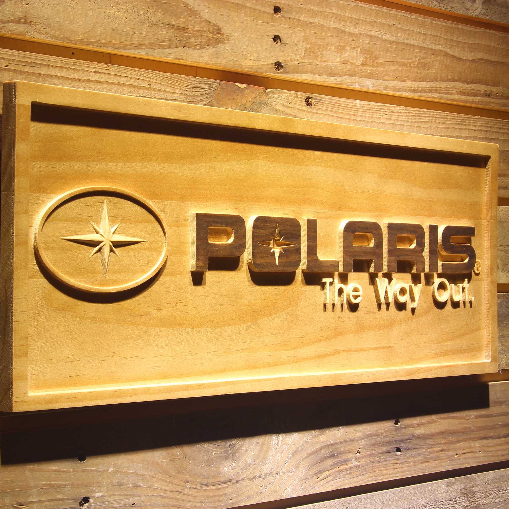 Polaris 3D Solid Wooden Craving Sign