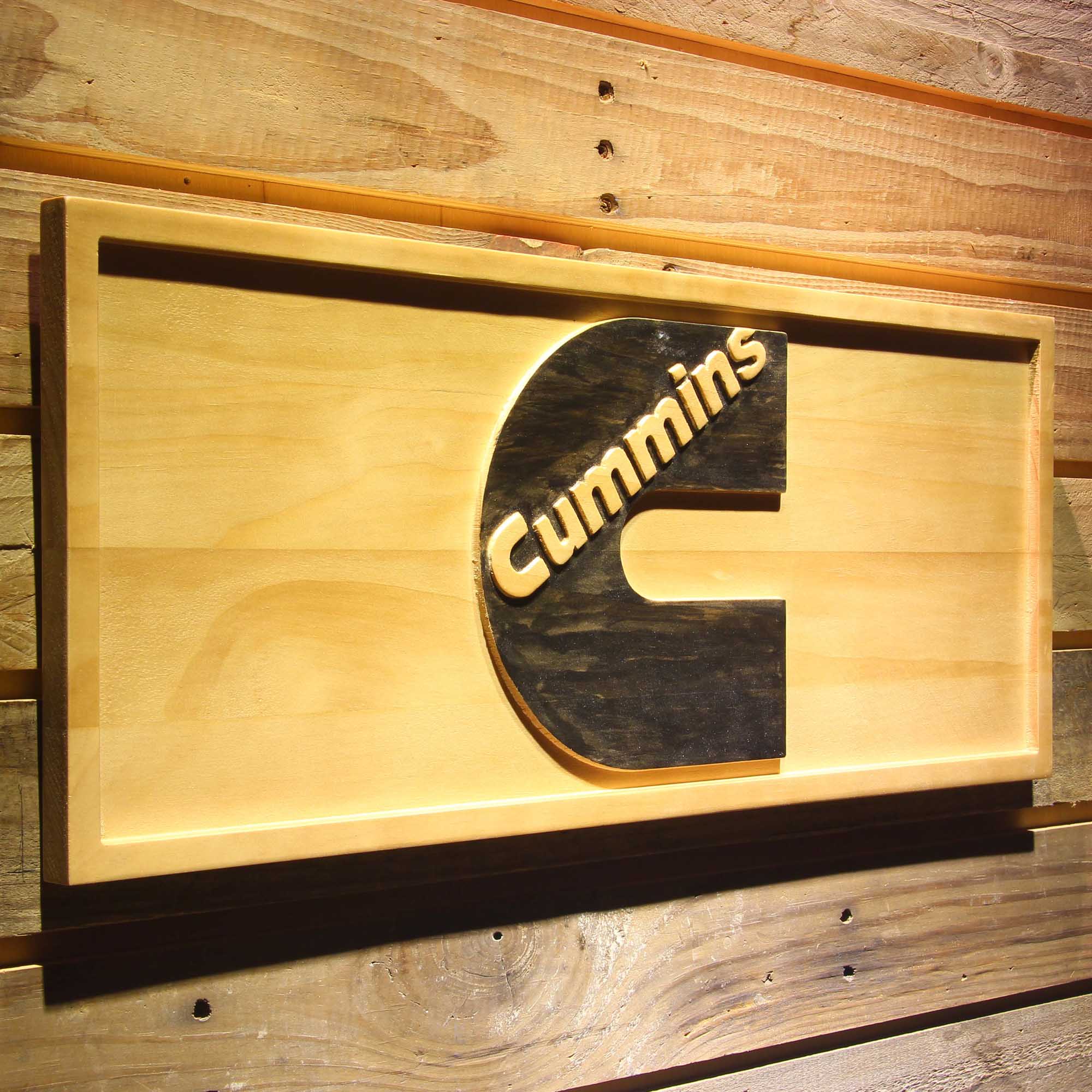 Cummins 3D Solid Wooden Craving Sign