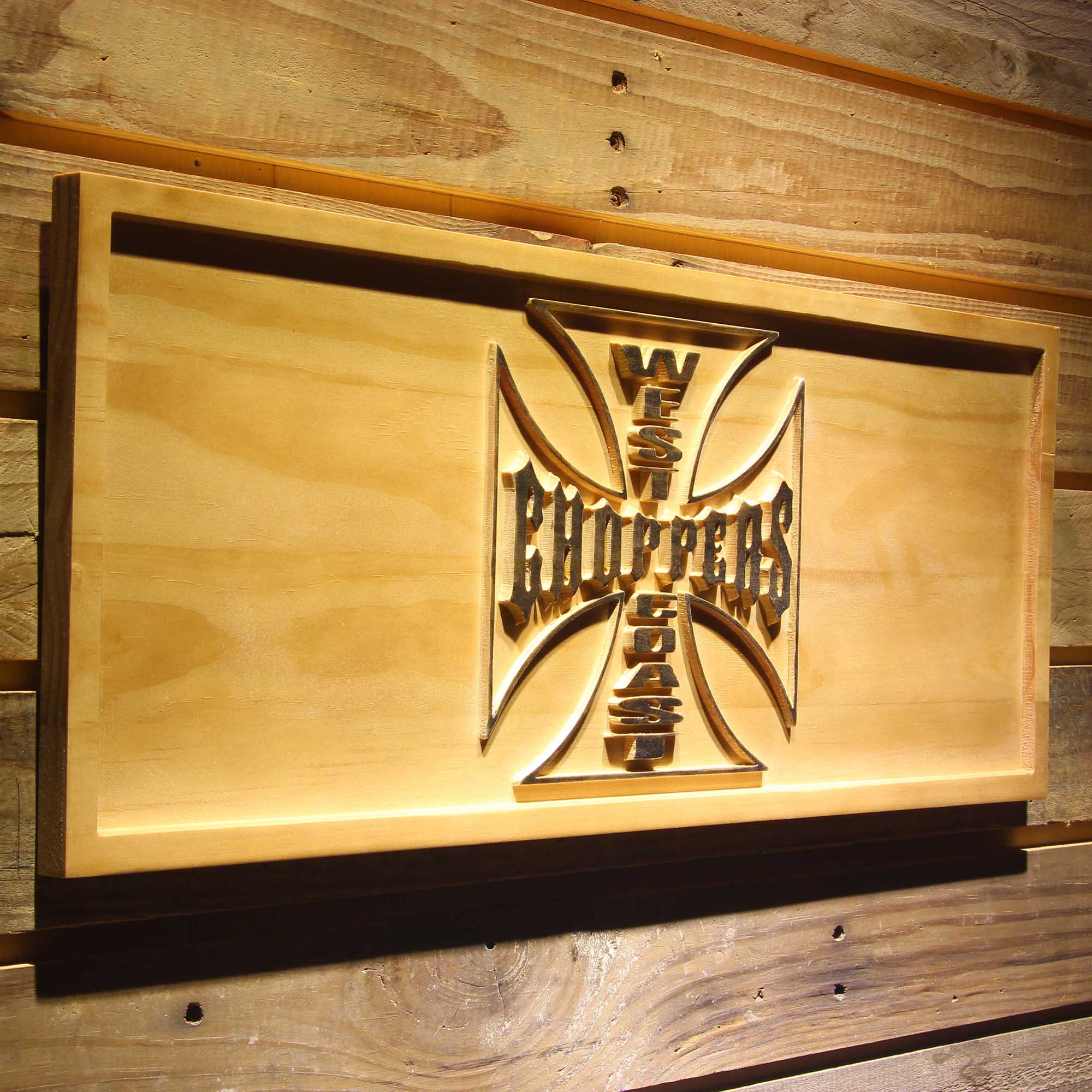 West Coast Choppers 3D Solid Wooden Craving Sign